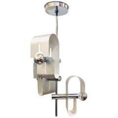 Striking Large Chrome Italian Space Age Chandelier