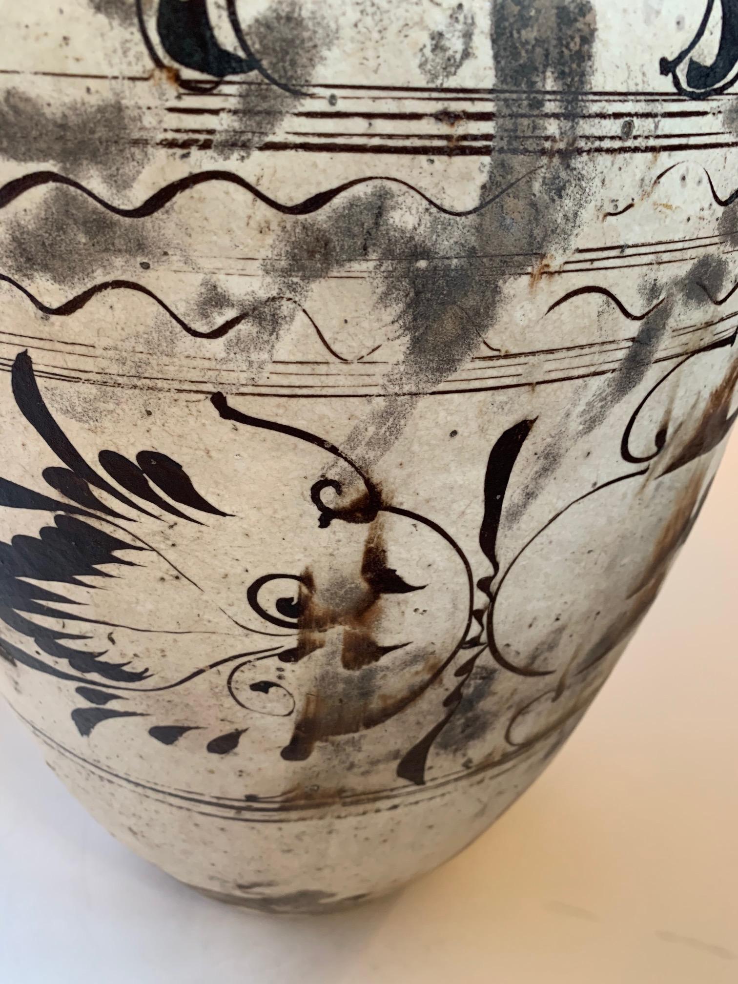 Ceramic Striking Large Cizhou Ware Vessel Vase