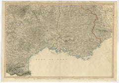 Remarquable carte ancienne de grand format du sud-est de la France, 1799