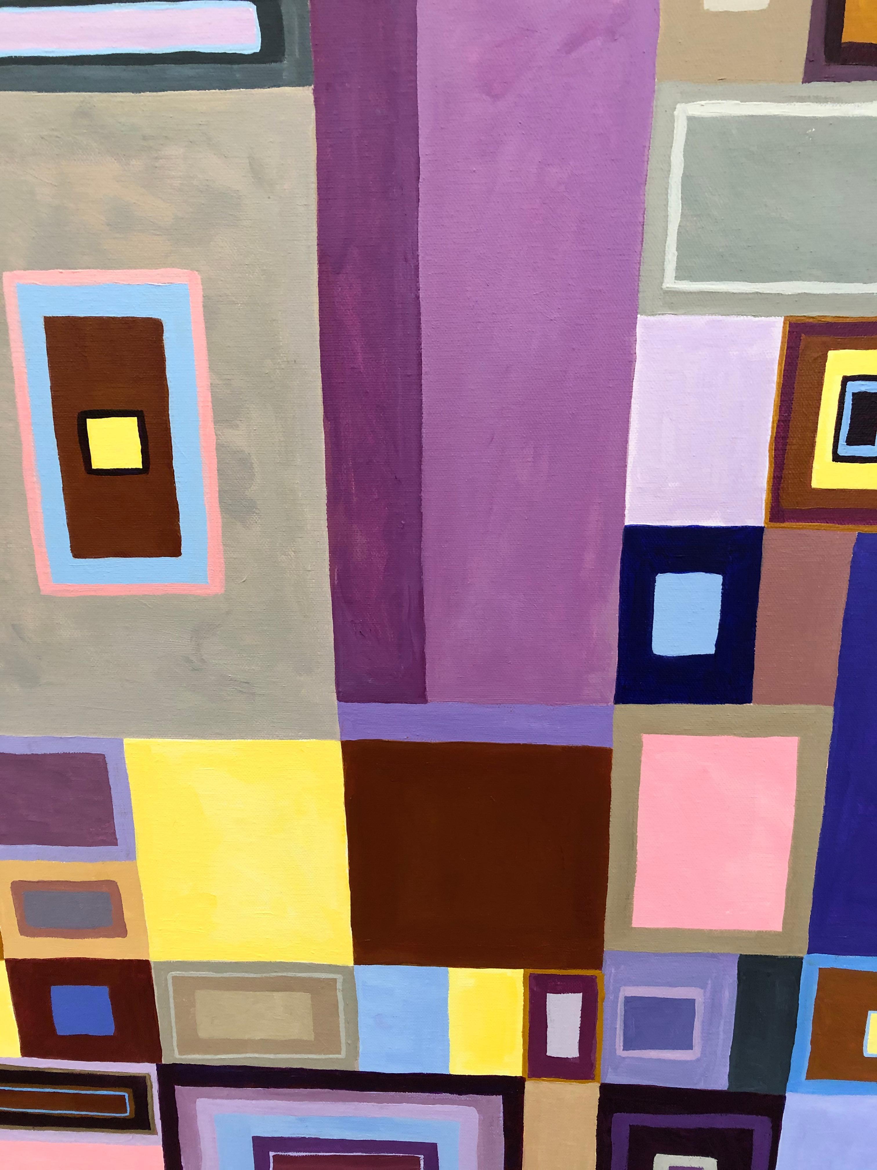 Modern Striking Large Geometric Abstract Painting