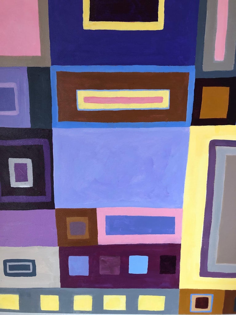 Striking Large Geometric Abstract Painting For Sale at 1stDibs