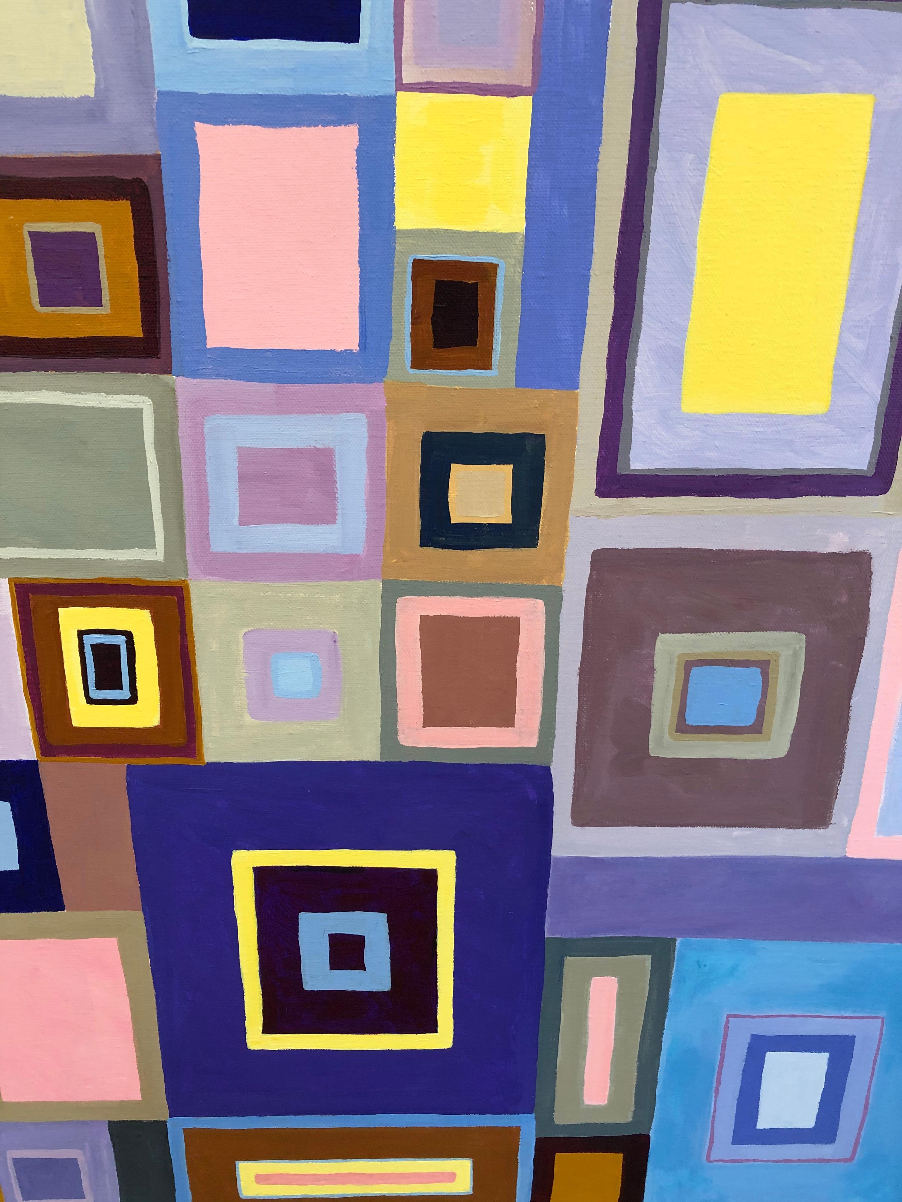 Striking Large Geometric Abstract Painting In Excellent Condition In Hopewell, NJ