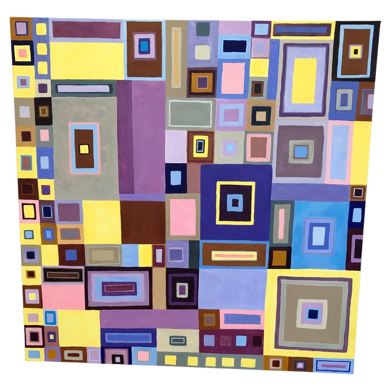 Striking Large Geometric Abstract Painting For Sale at 1stDibs
