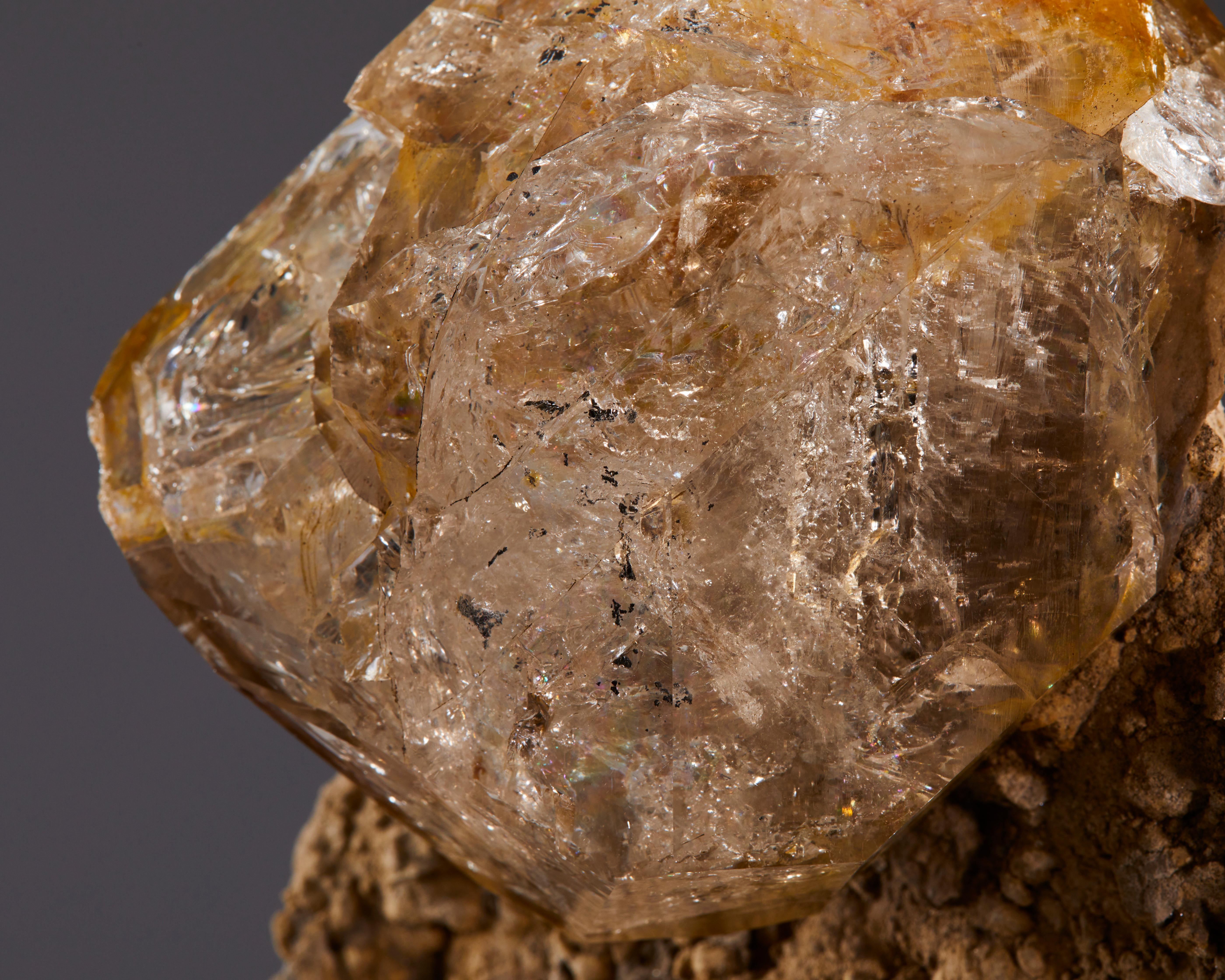 Striking large Herkimer diamond on its native matrix For Sale 4