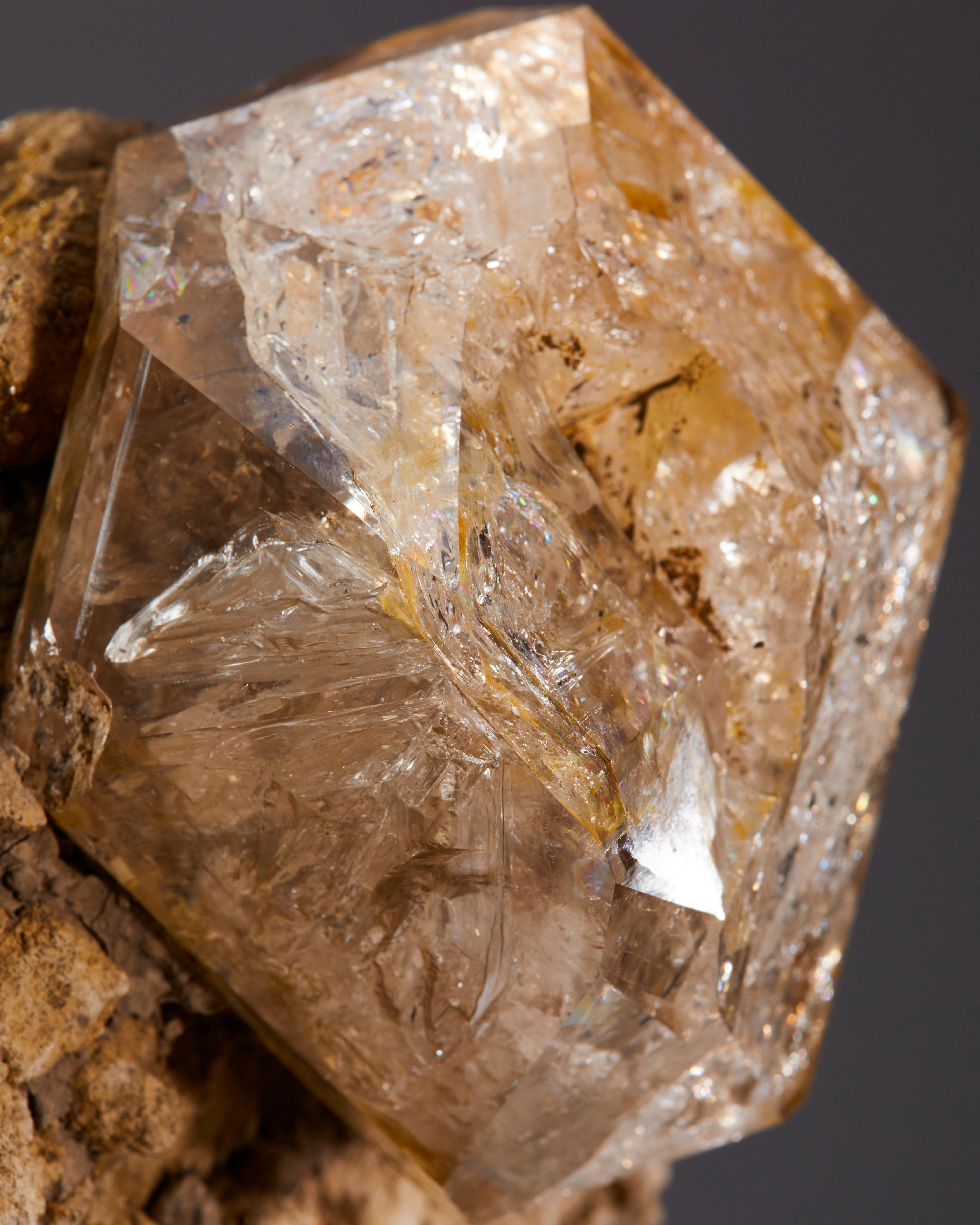 Striking large Herkimer diamond on its native matrix For Sale 3