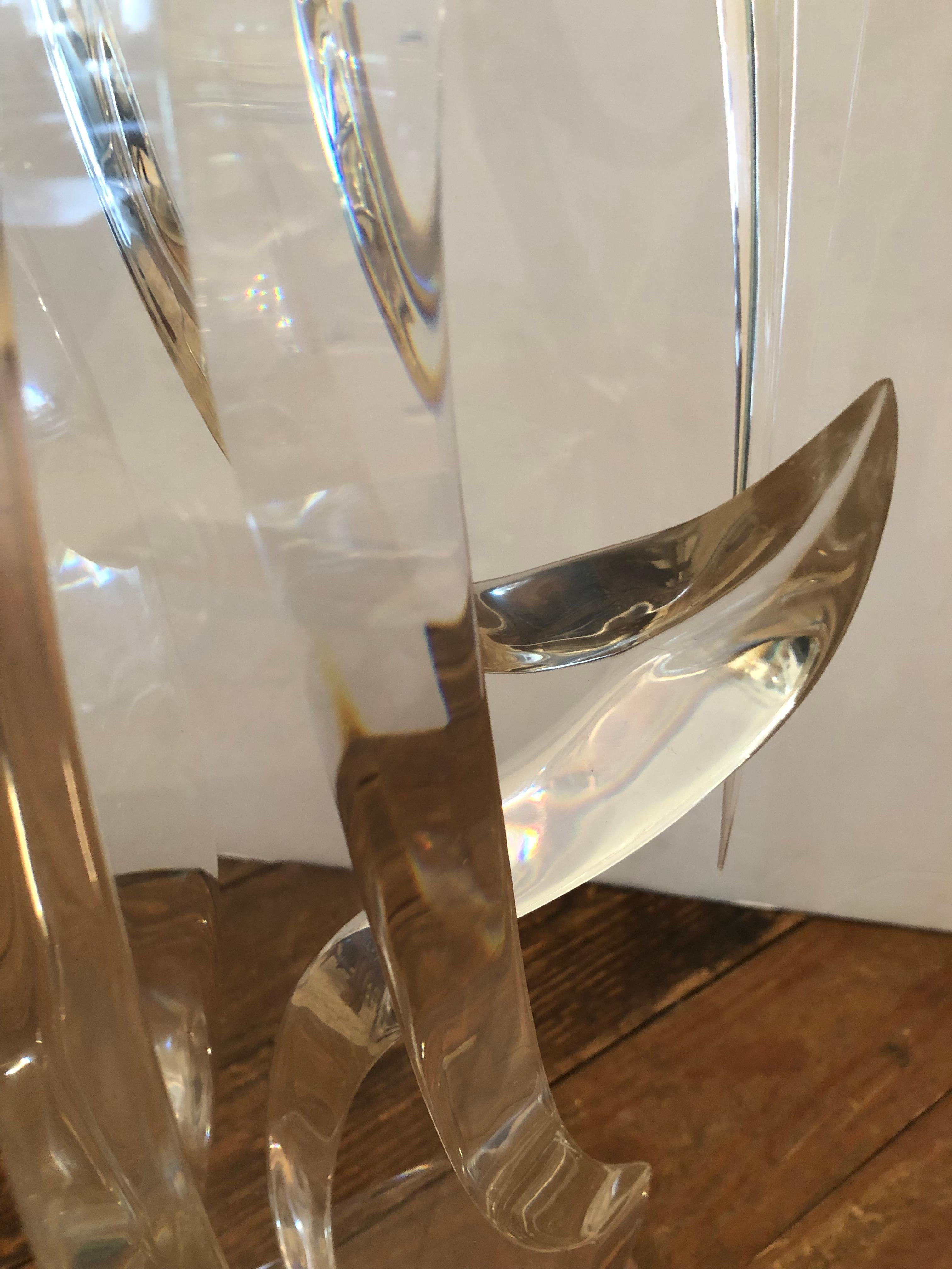 Striking Large Lucite Abstract Sculpture by Van Teal In Good Condition In Hopewell, NJ