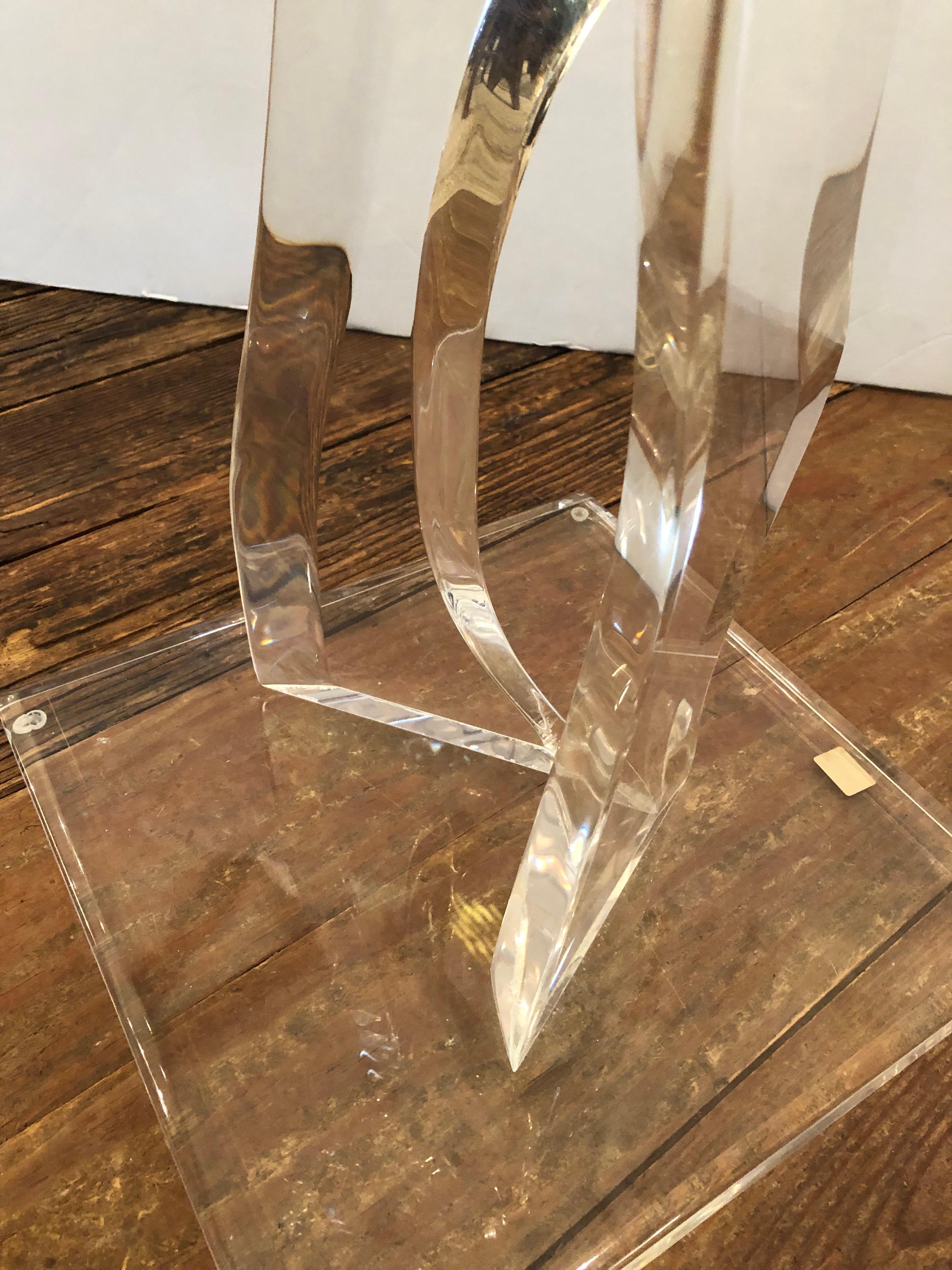 Striking Large Lucite Abstract Sculpture by Van Teal 1