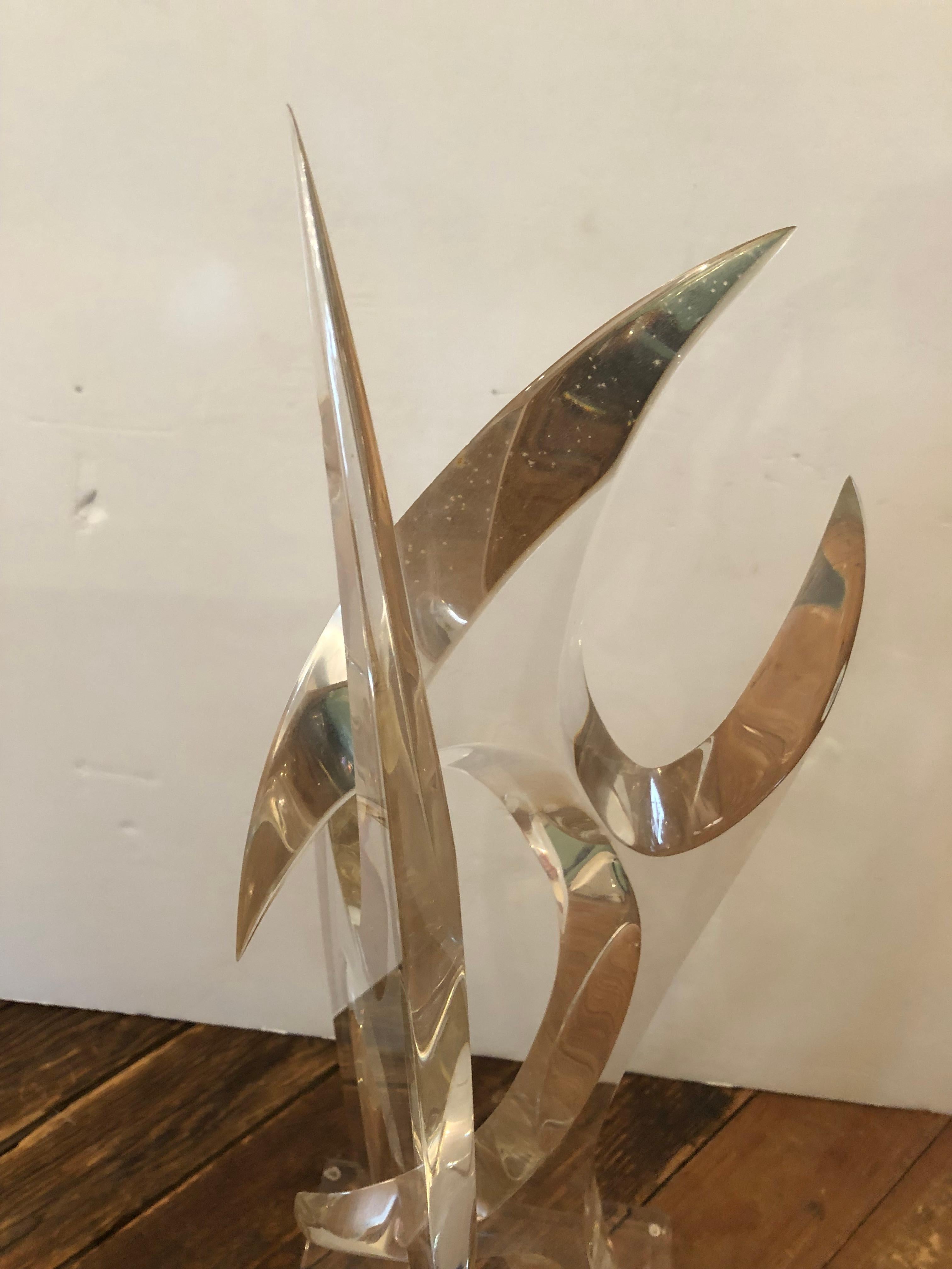 Striking Large Lucite Abstract Sculpture by Van Teal 2