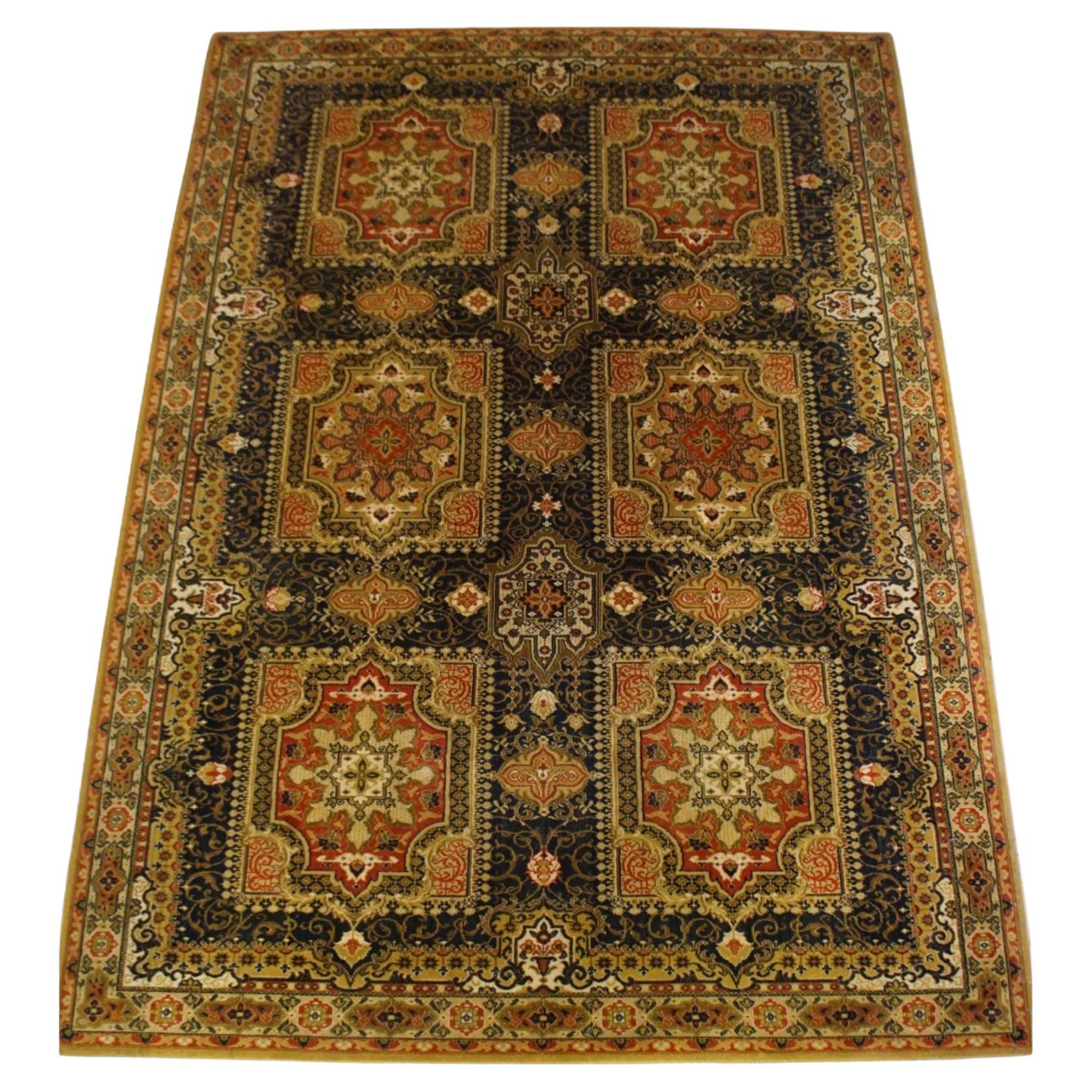 Remarquable, grand tapis/tapisserie aux abat-jour principalement jaunes 305 x 200 cm