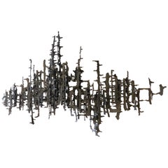 Striking Large Scale Brutal Torch Cut Wall Sculpture by Daniel Gluck