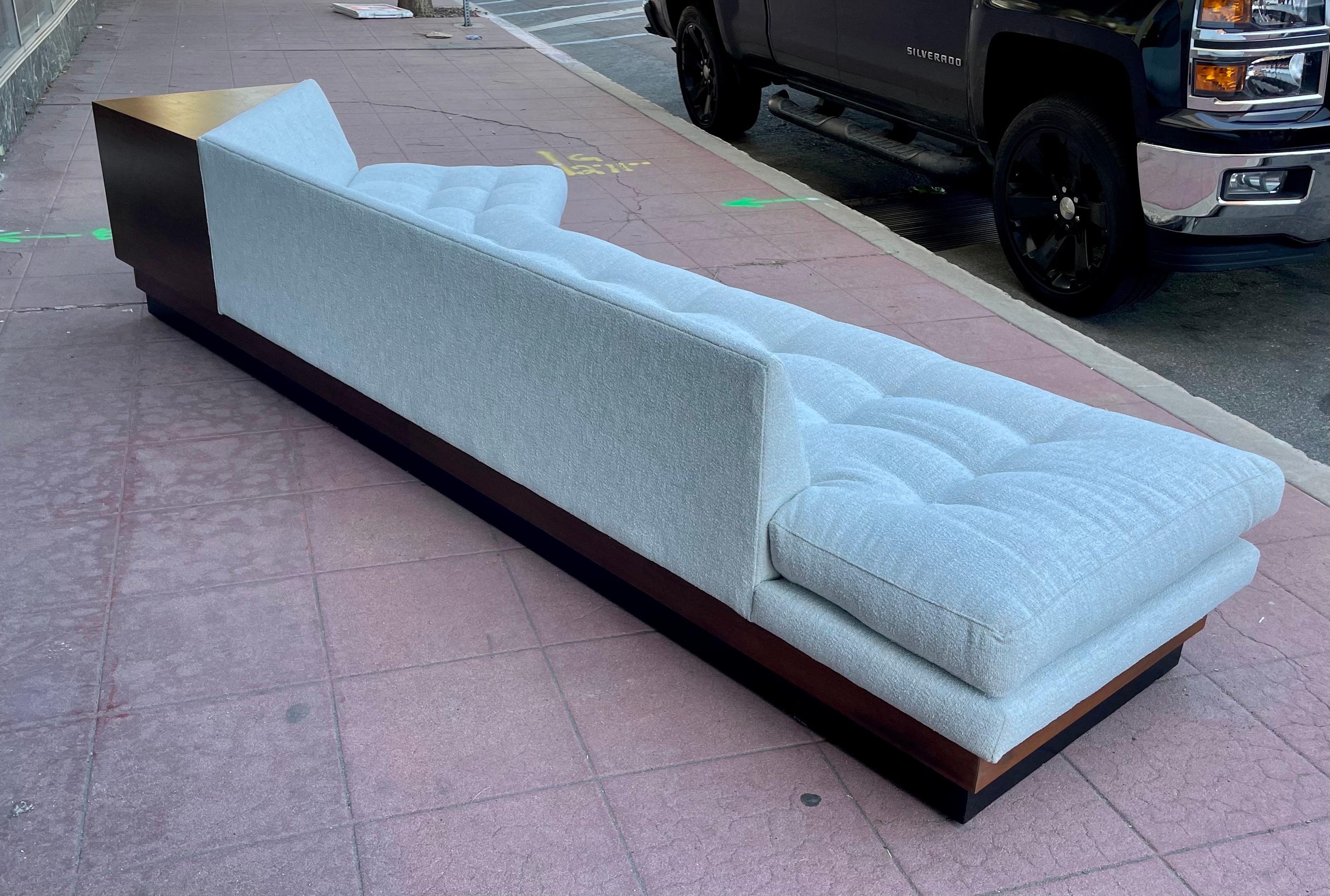 Striking Large Sofa by Adrian Pearsall with Attached Table in Walnut In Excellent Condition In San Diego, CA
