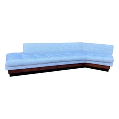 Striking Large Sofa by Adrian Pearsall with Attached Table in Walnut
