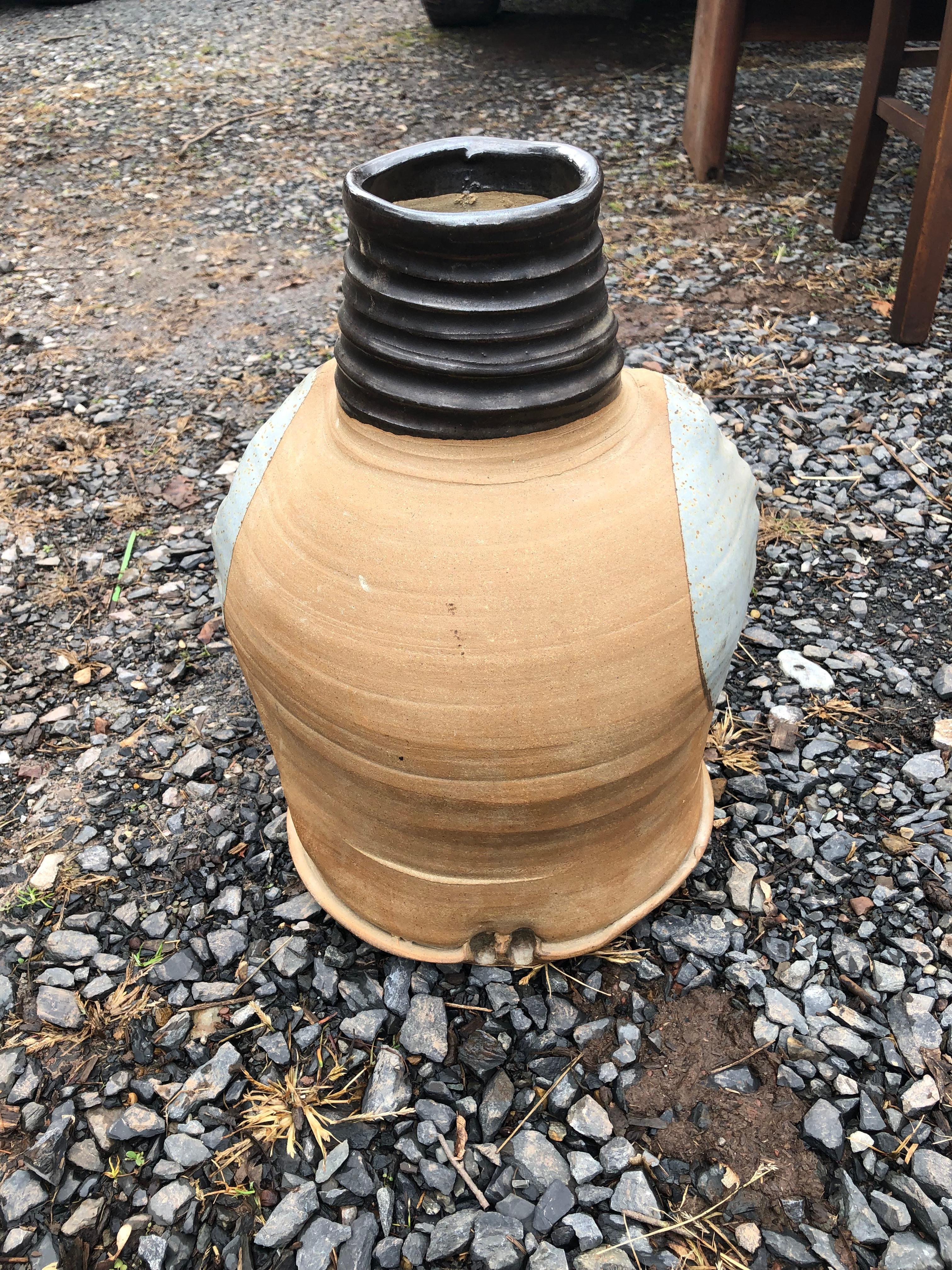 Ceramic Striking Large Terracotta Organic Modern Vessel For Sale