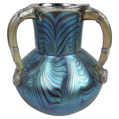 Striking Loetz Art Nouveau Silver Overlay Loving Cup Vase