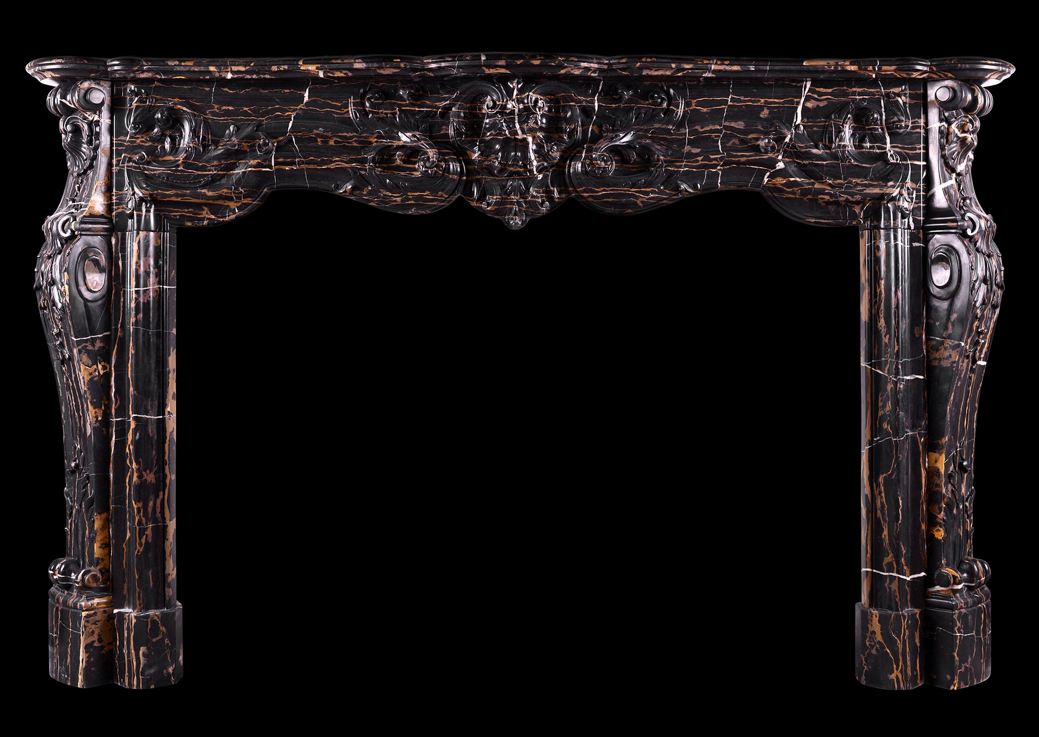 Striking Louis XV Style Marble Fireplace For Sale