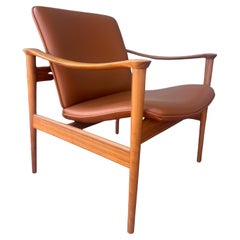 Striking Lounge Club Chair by Fredrik Kayser New in Walnut Model 711