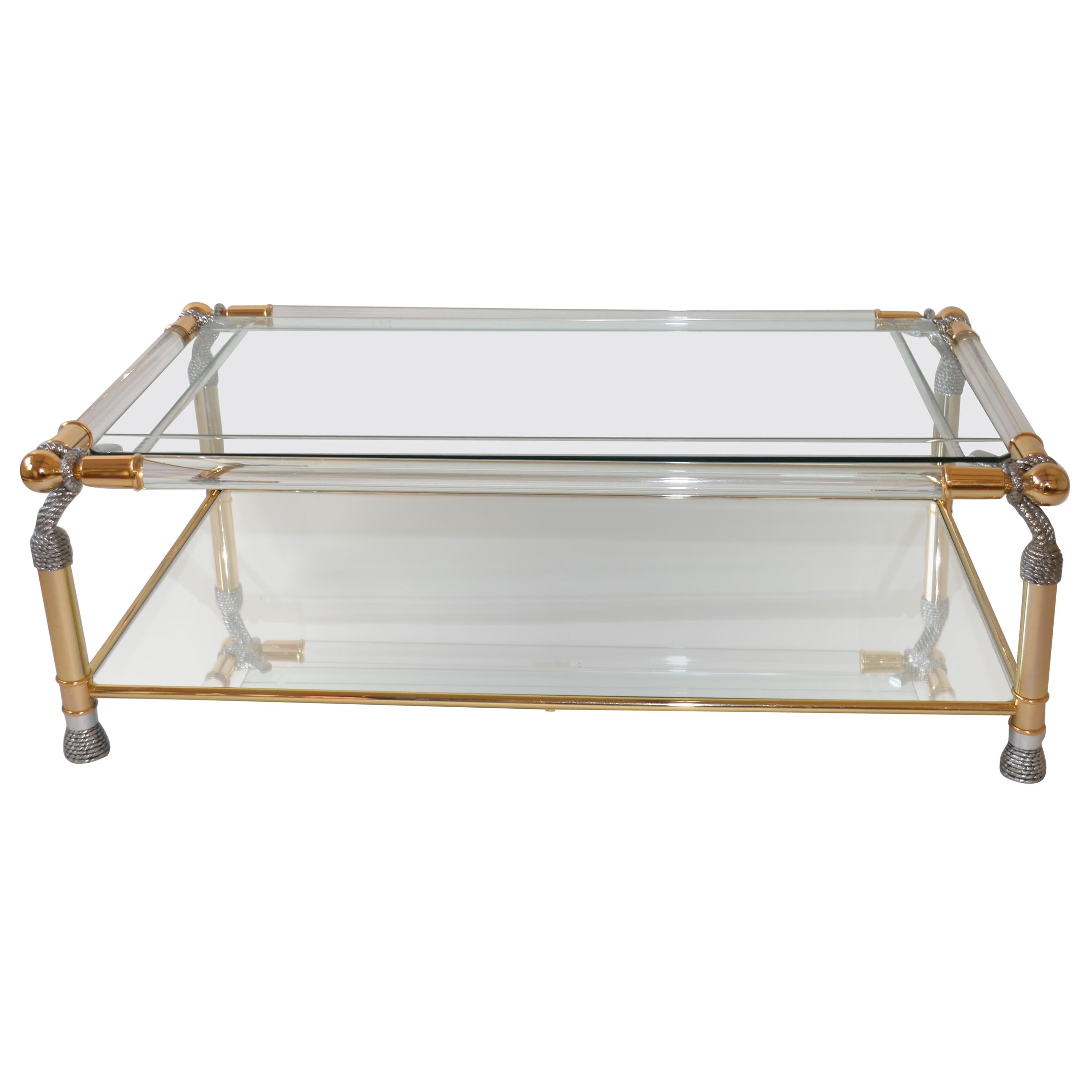 Striking Lucite Hollywood Regency Style Coffee Table