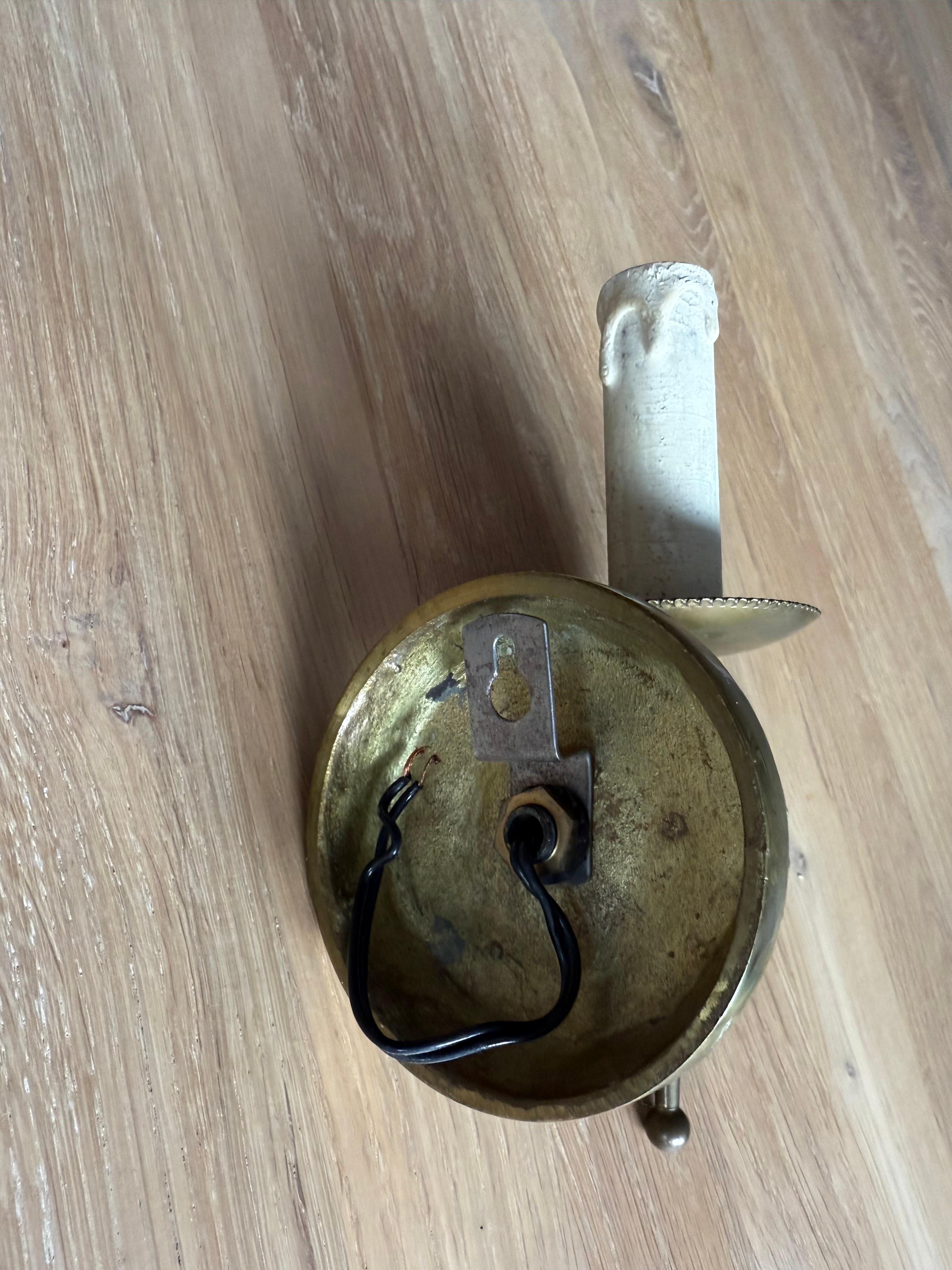 Striking Maison Baguès Style Bronze Hand Holding Torch Wall Sconce For Sale 2