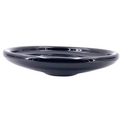 Striking Massive Black Thick Glass Bowl Centerpiece