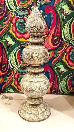 Striking Massive Brass Patinated Marbro Tall Lamp