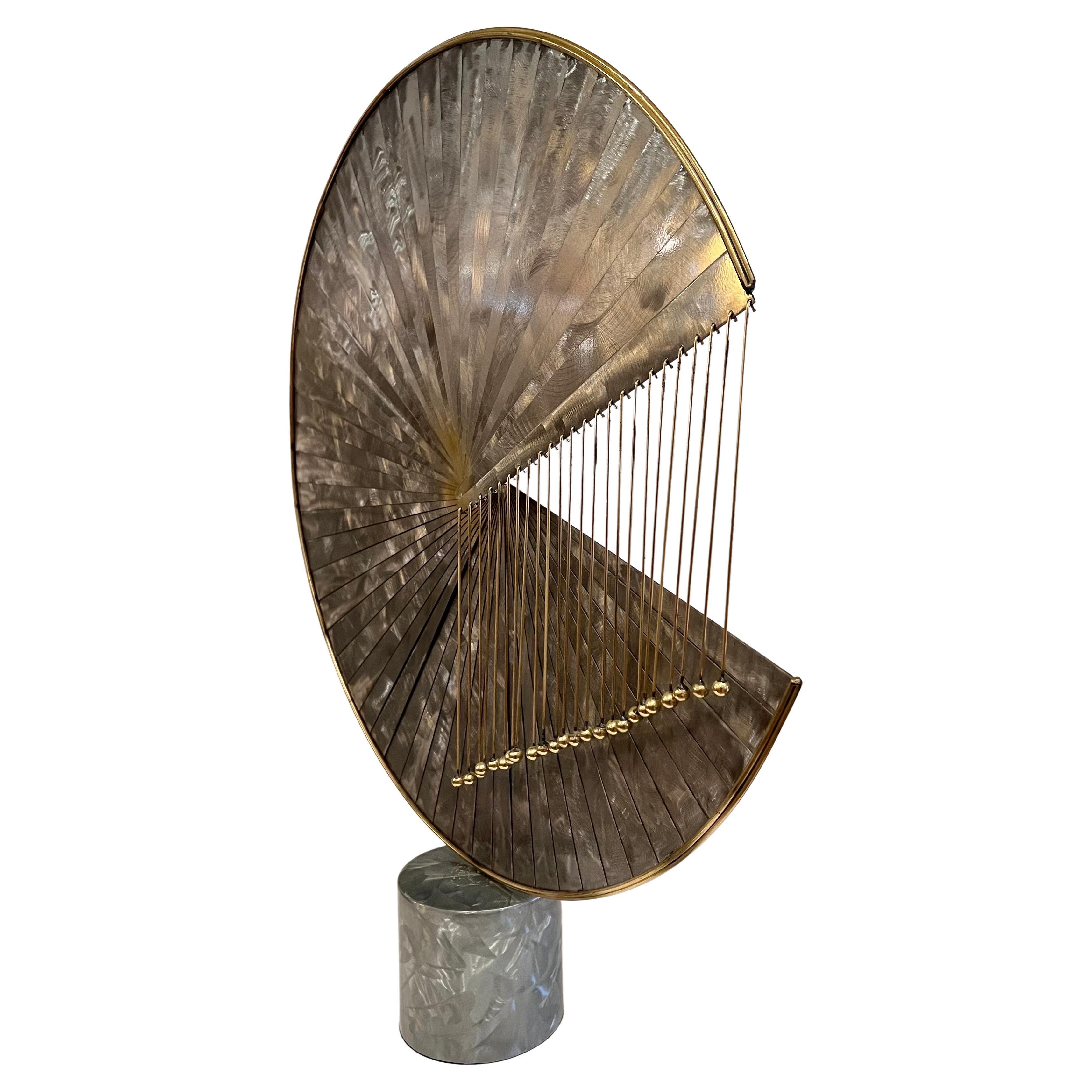 Mid-Century Modern Striking Massive X Large Abstract Contemporary Sculpture in Brass & Metal For Sale