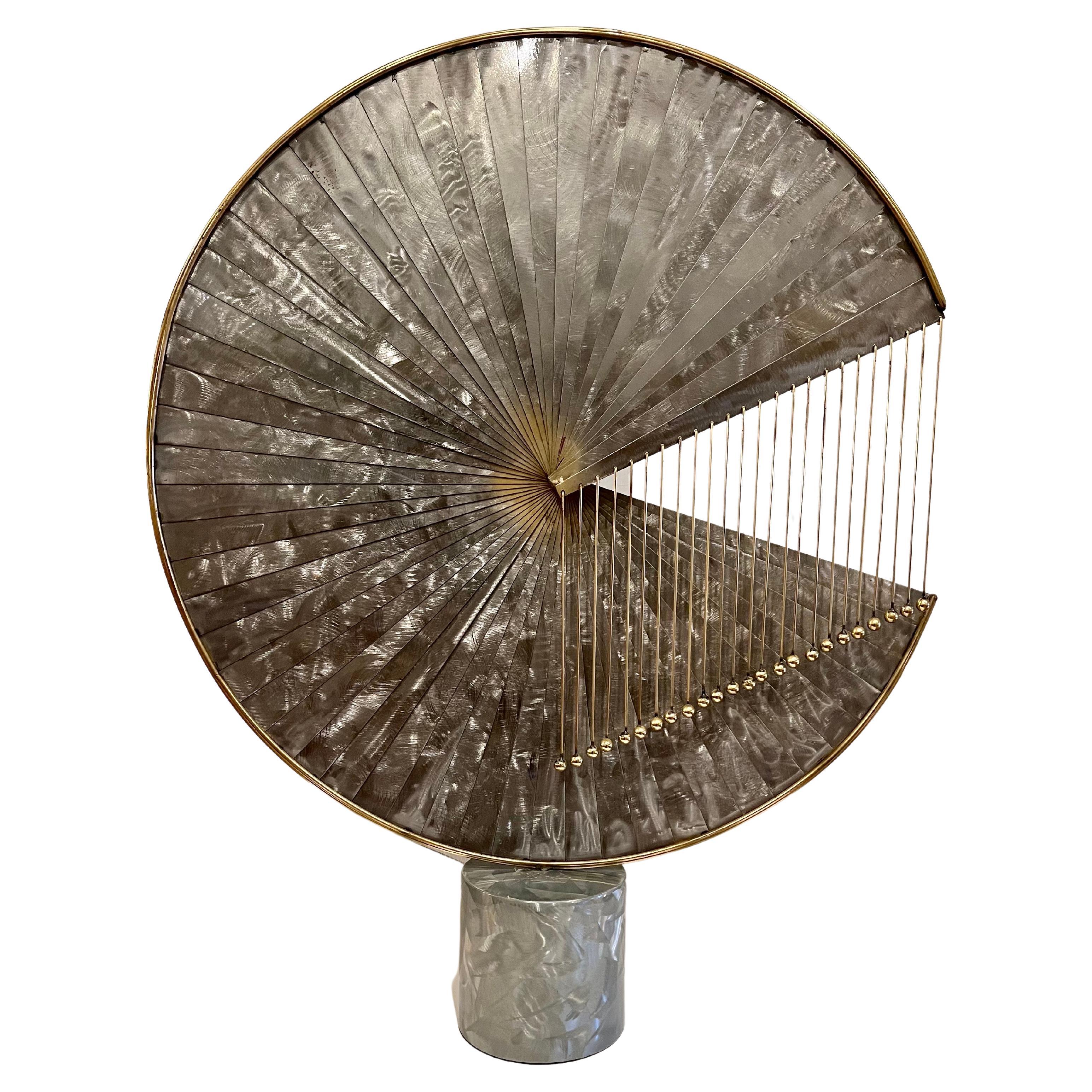 Striking Massive X Large Abstract Contemporary Sculpture in Brass & Metal For Sale