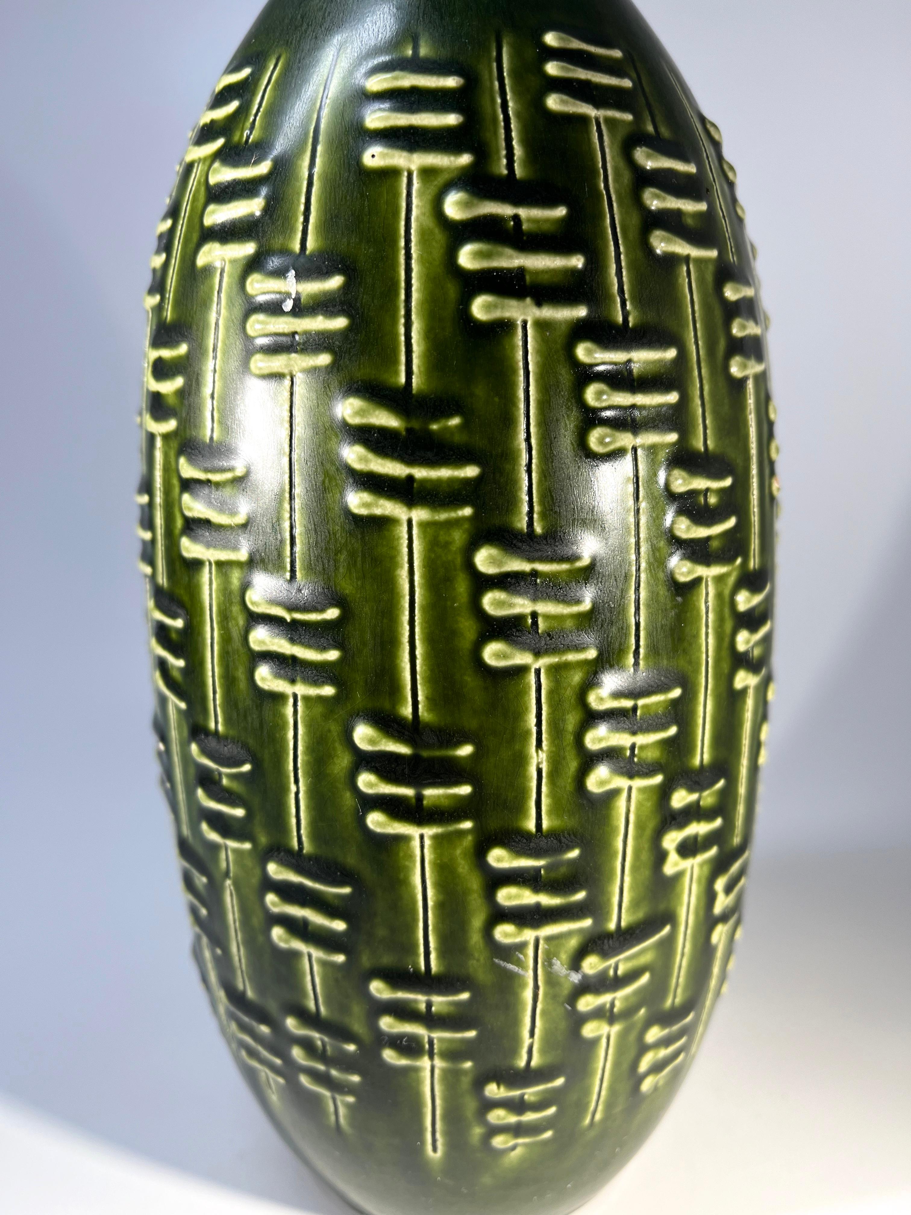 Mid-Century moderno Vaso a forma di melone di Knabstrup, Danimarca, 1960 ca. in vendita