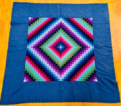 Striking Mennonite Trip Around the World Quilt, Pennsylvania, c 1940s