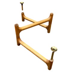 Striking Mid Century Colapsable Coffee Table Base Brass & Teak by Trends Pacific