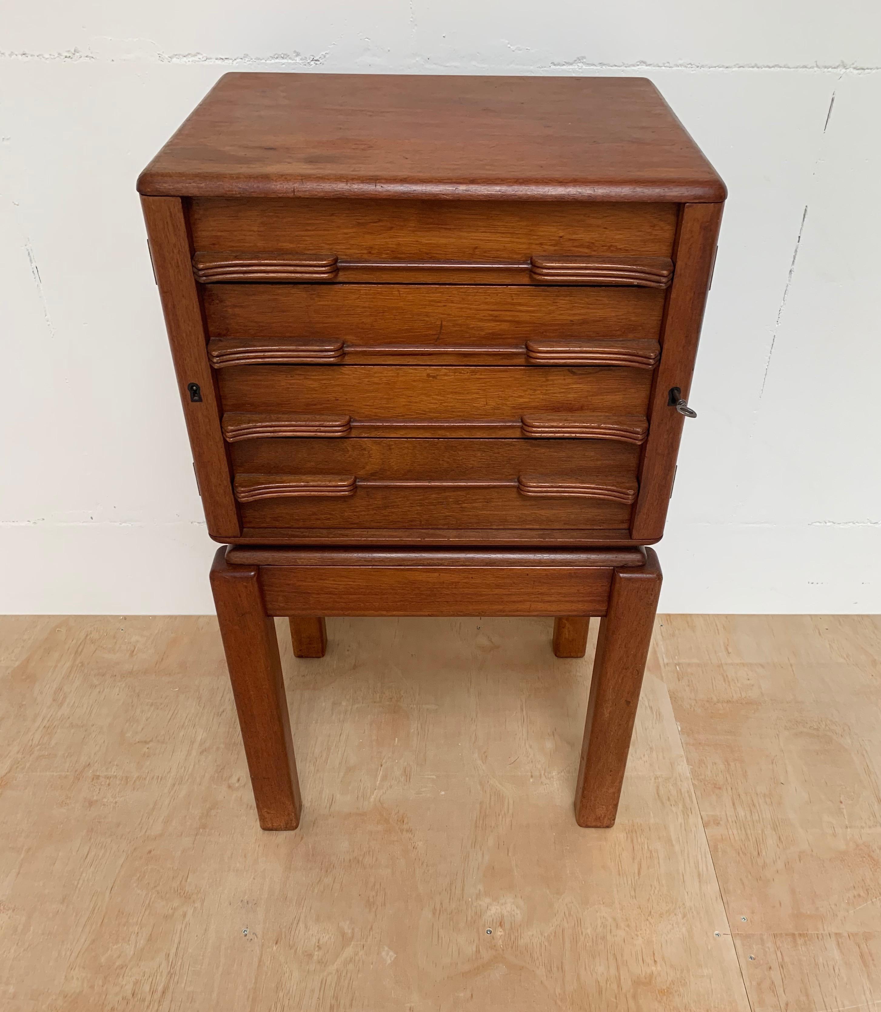Striking Mid-Century Modern Documents Cabinet / Wellington Chest of Drawers 12