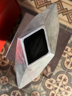 Striking Mid-Century Modern Italian Aluminium Vase  A 1970s Art Piece