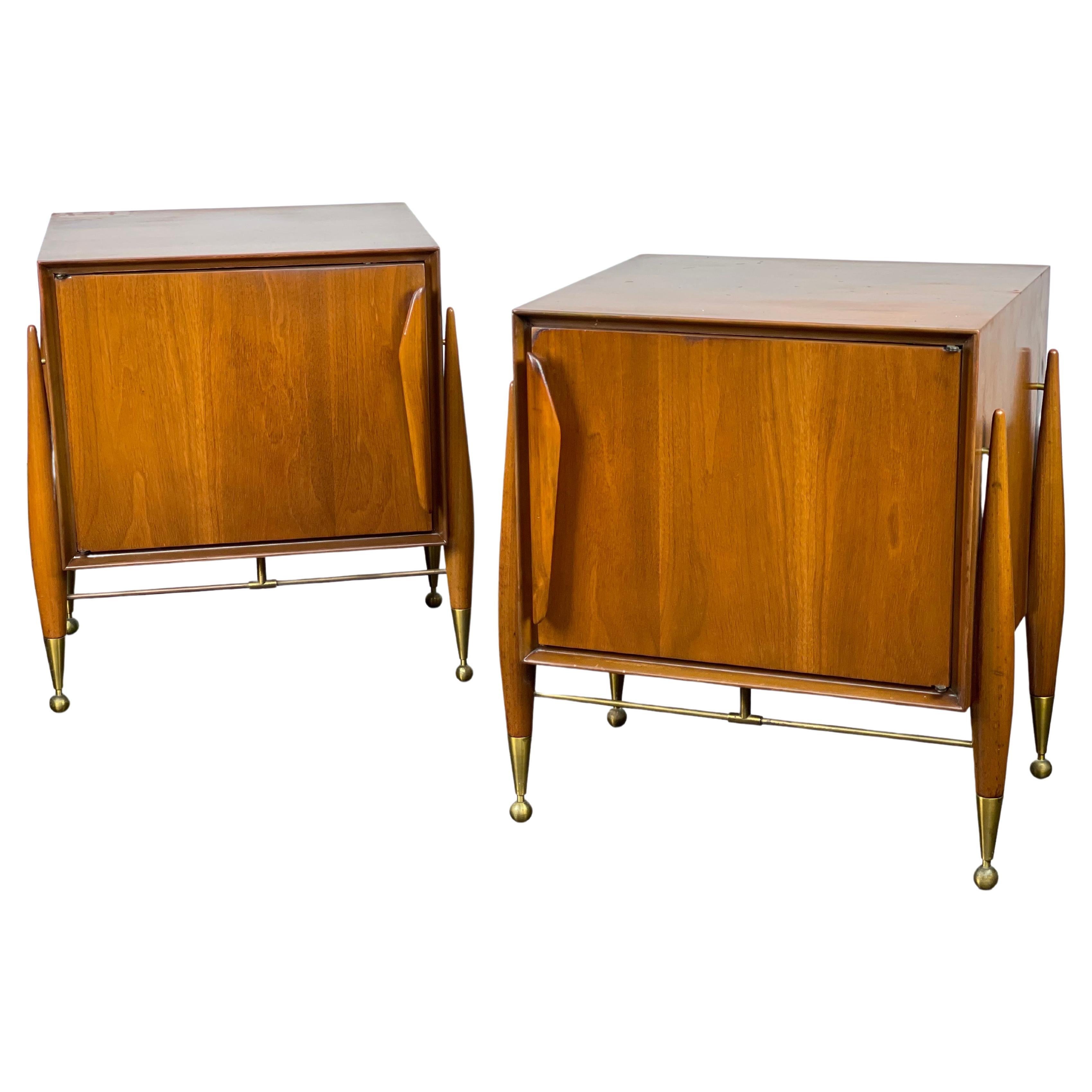 Striking Mid-Century Modern Nighstands by Specialty Woodcraft, 1957  For Sale
