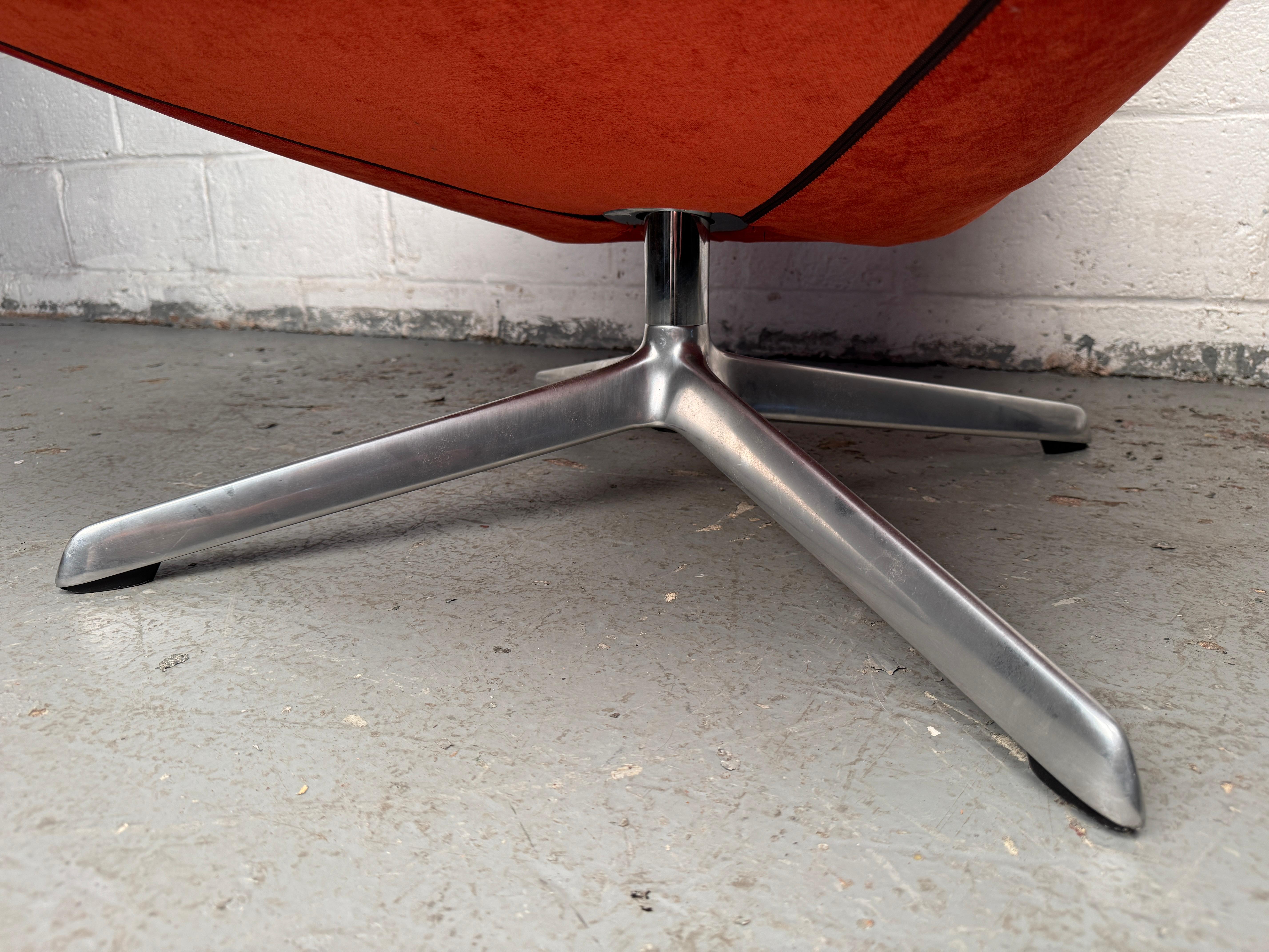 Striking Mid-Century Red Lounge Chair For Sale 4