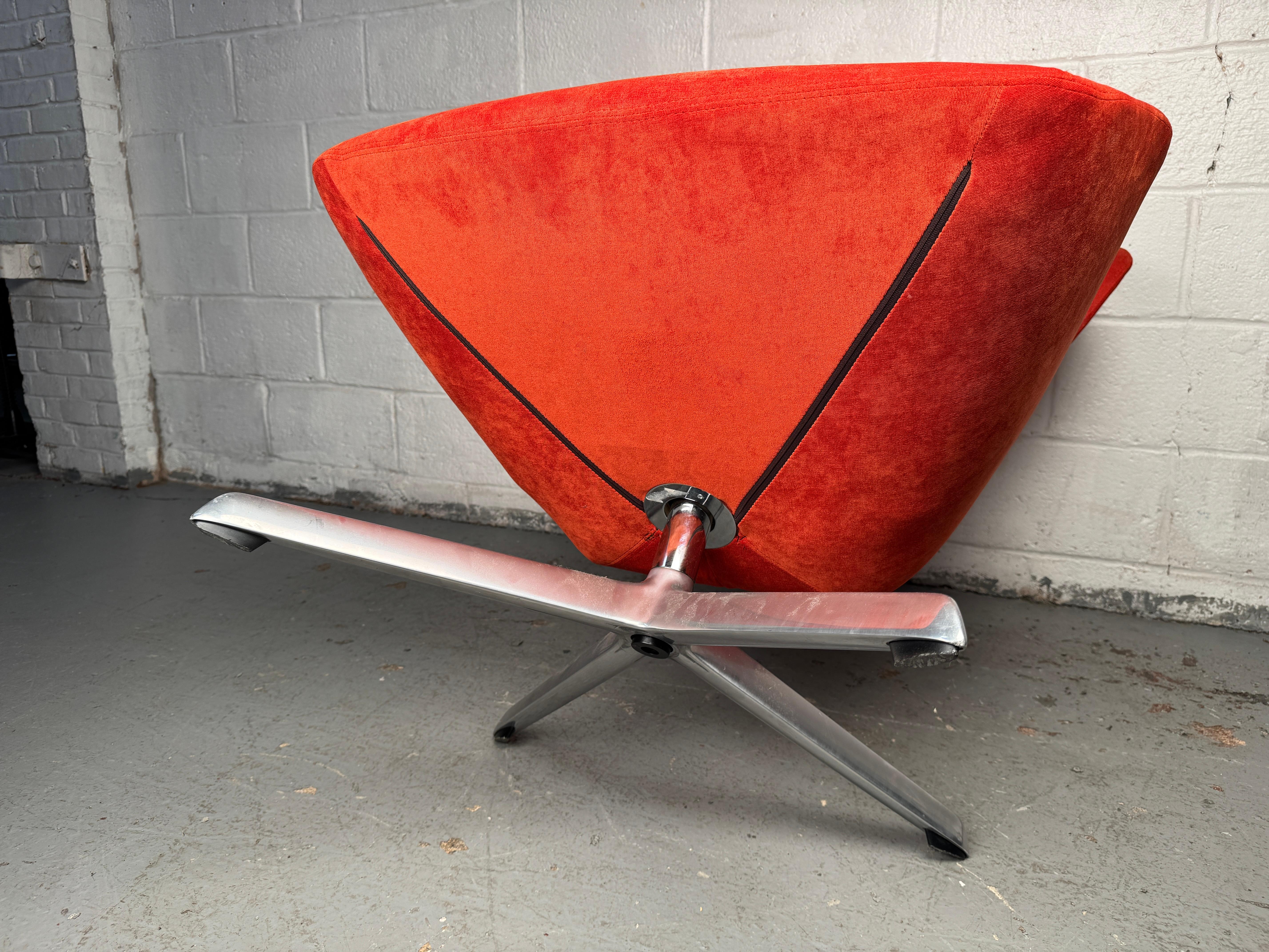 Striking Mid-Century Red Lounge Chair For Sale 5
