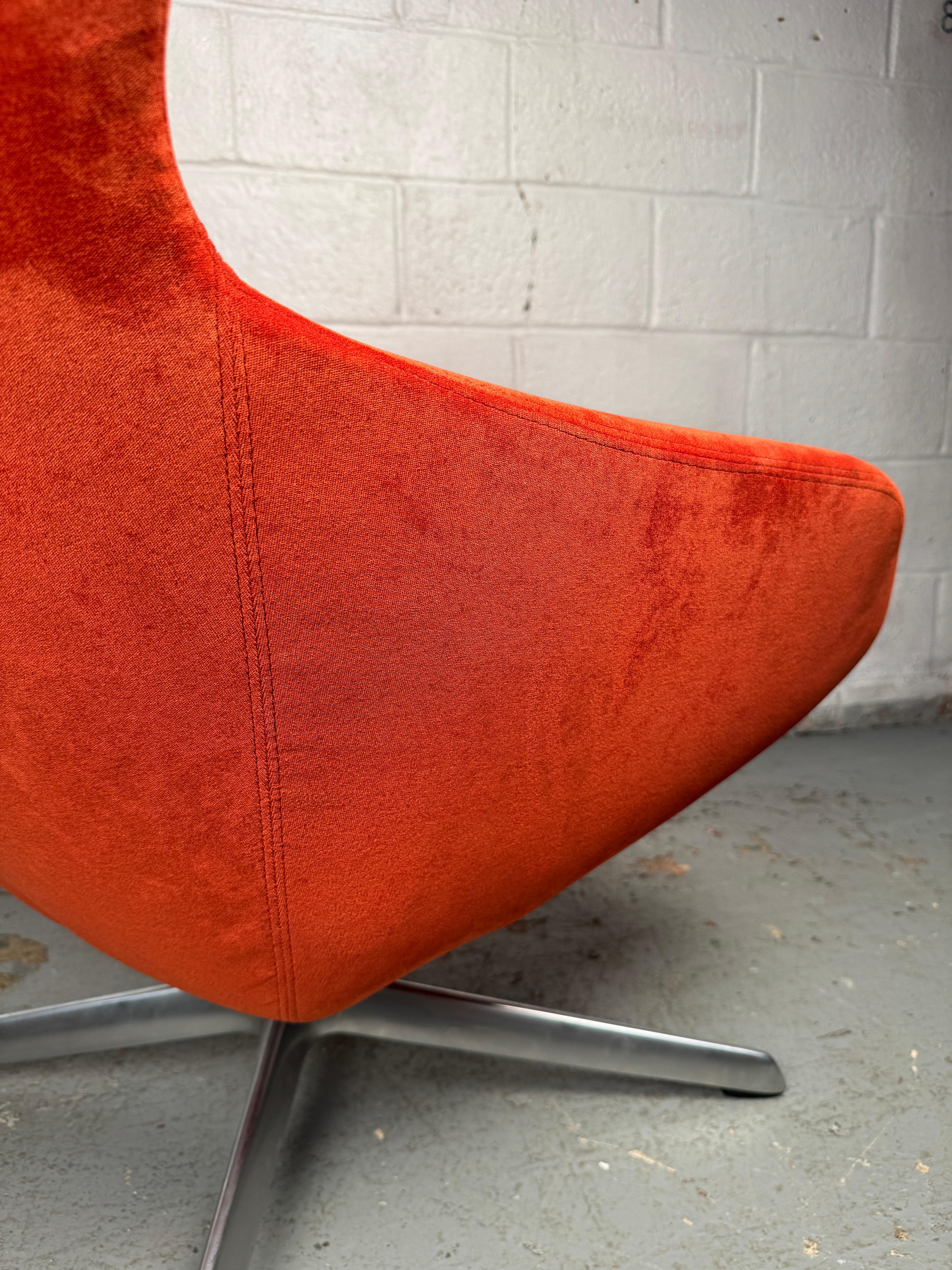 Striking Mid-Century Red Lounge Chair For Sale 7
