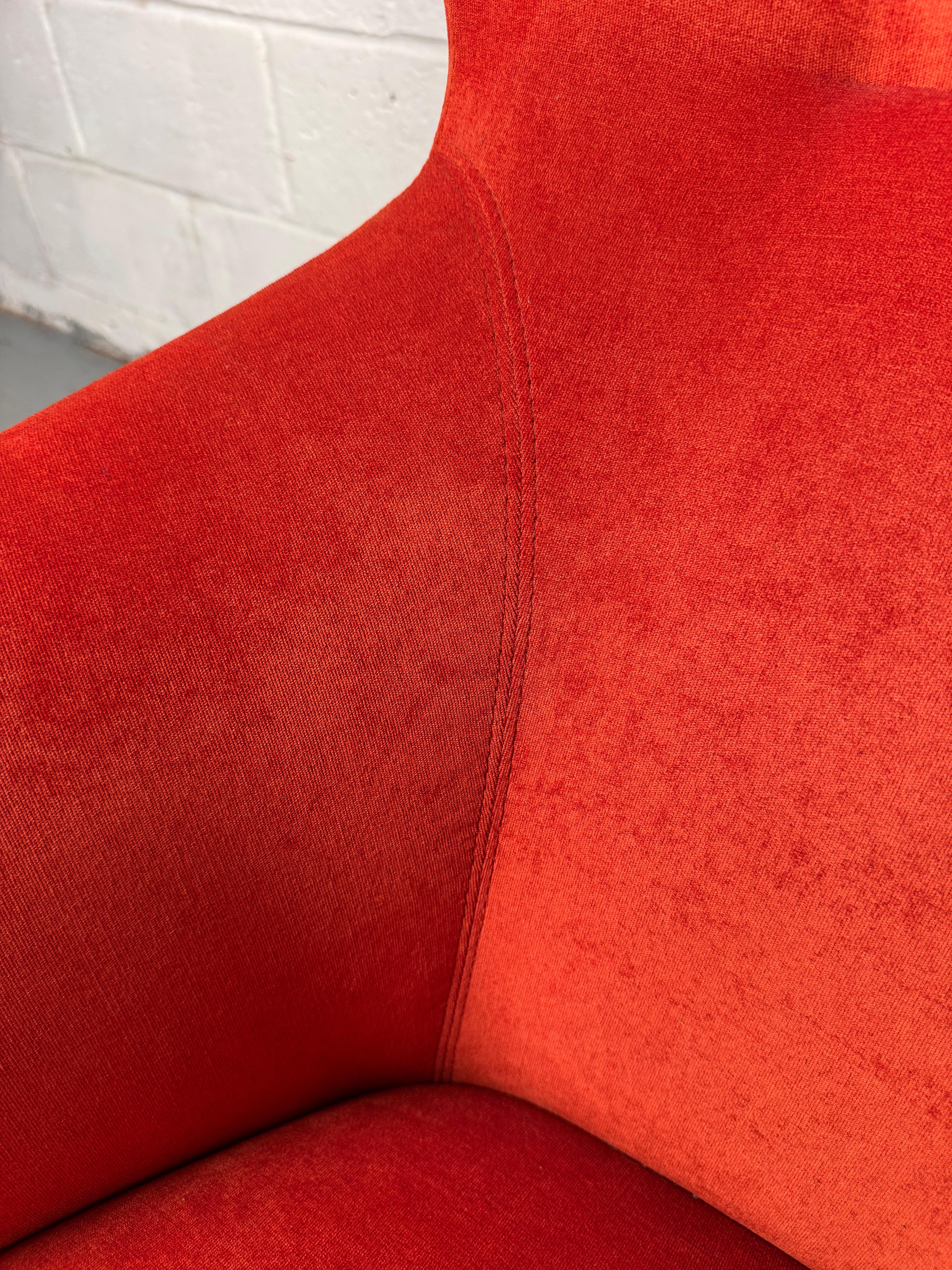 Striking Mid-Century Red Lounge Chair For Sale 8