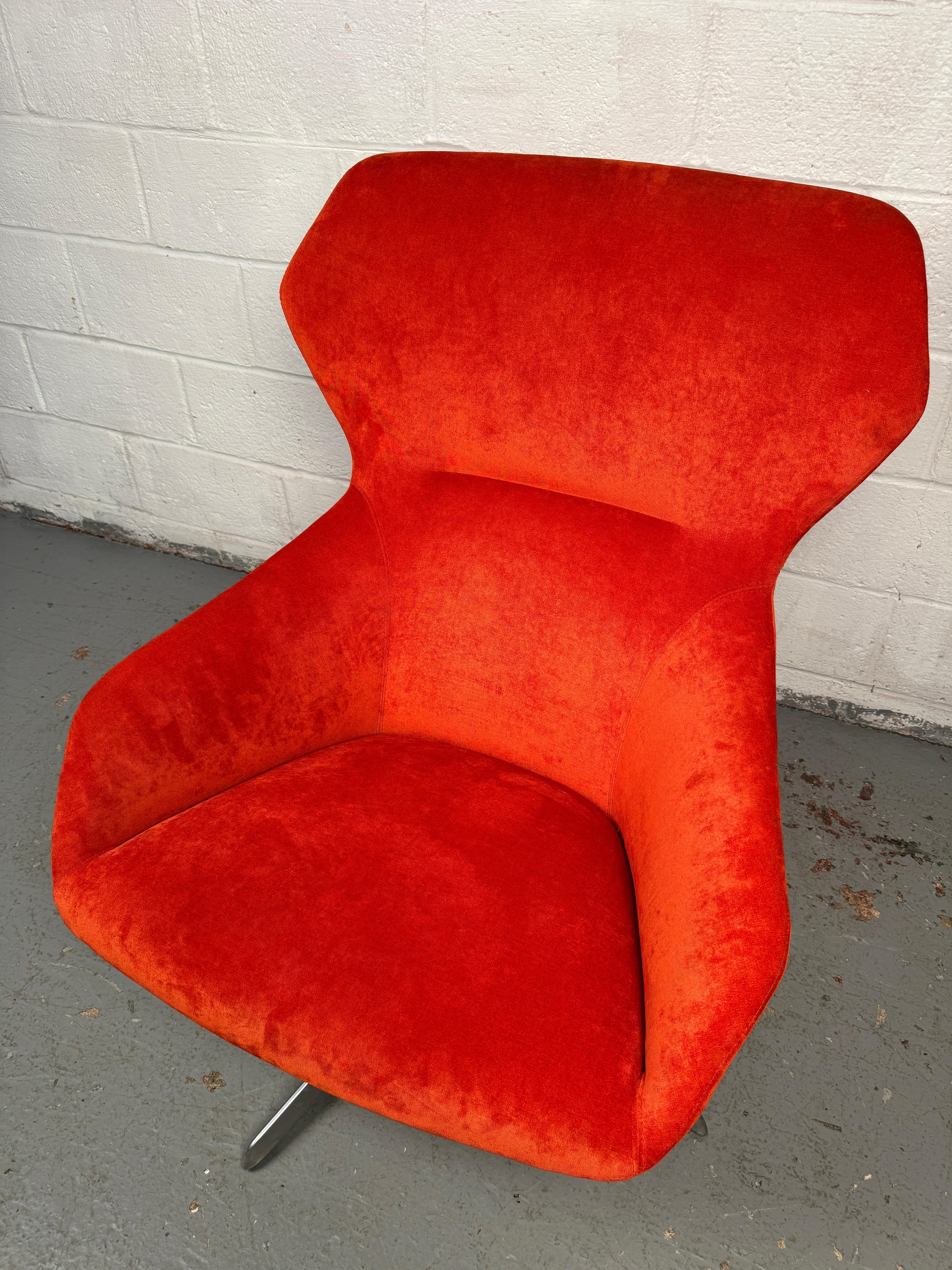 20th Century Striking Mid-Century Red Lounge Chair For Sale