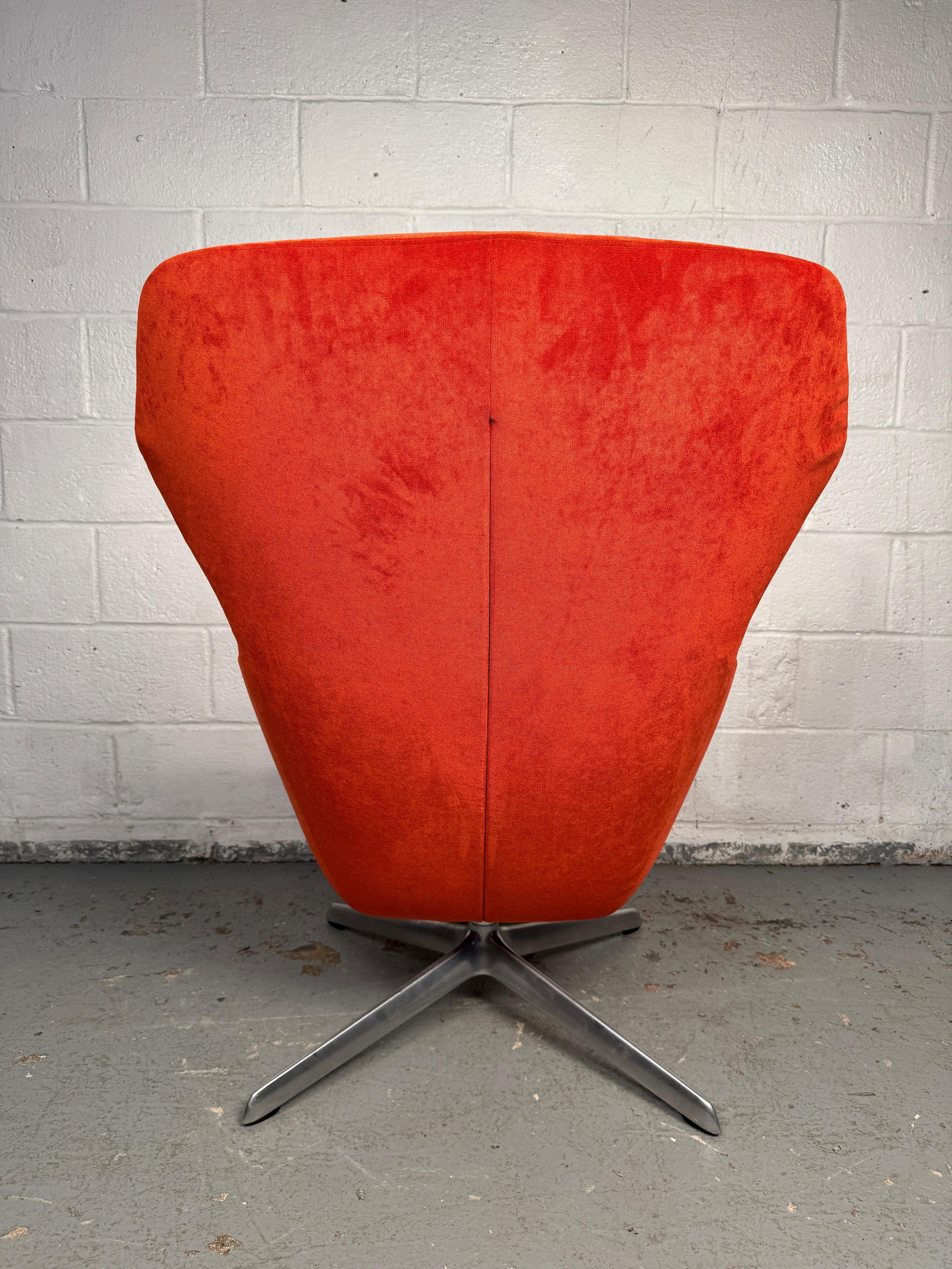 Striking Mid-Century Red Lounge Chair For Sale 3
