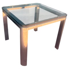 Striking Mirror Polished Chrome Dining Game Table Attributed To Karl Springer