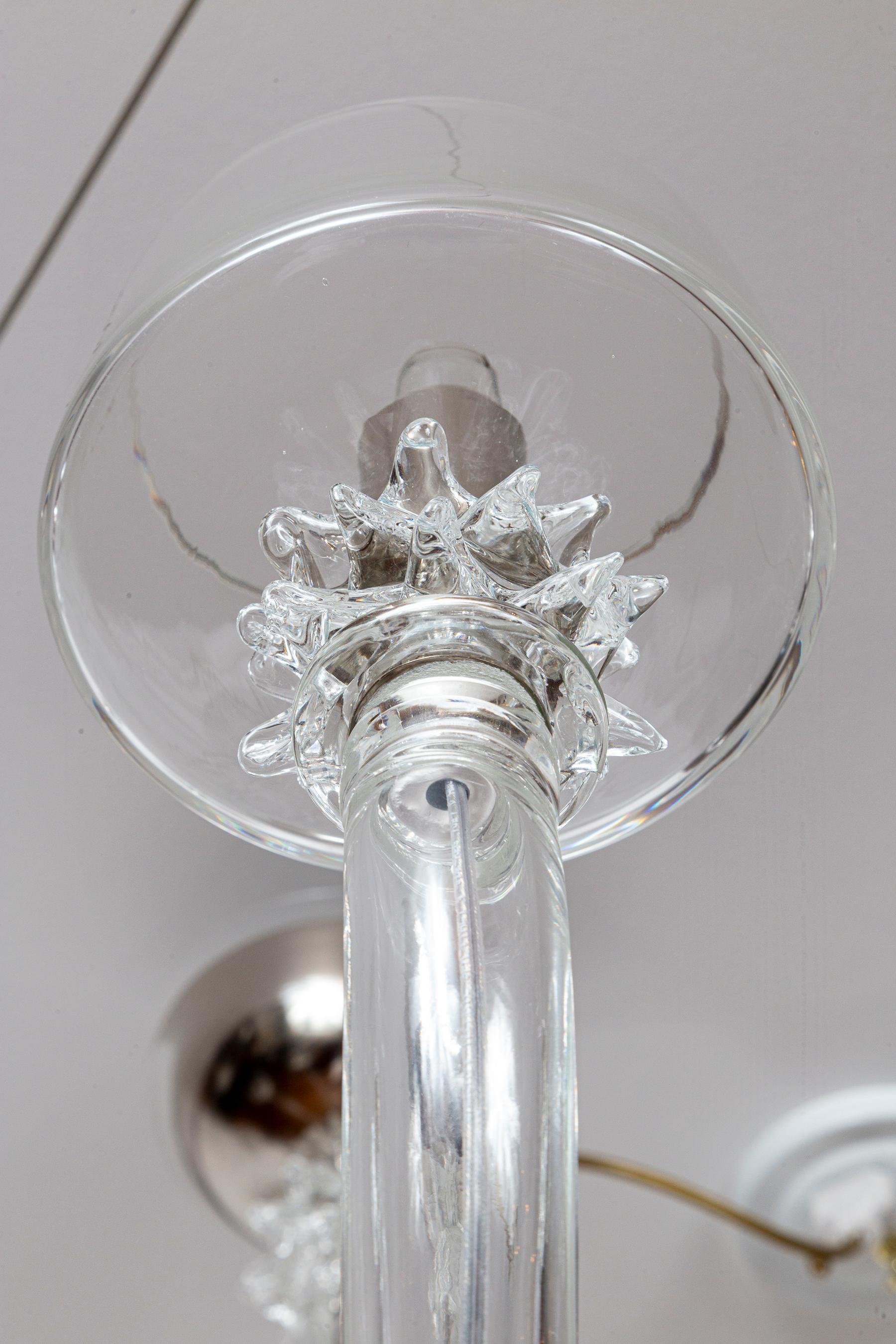 Lustre vénitien moderne à 10 bras de lumière en cristal en vente 6