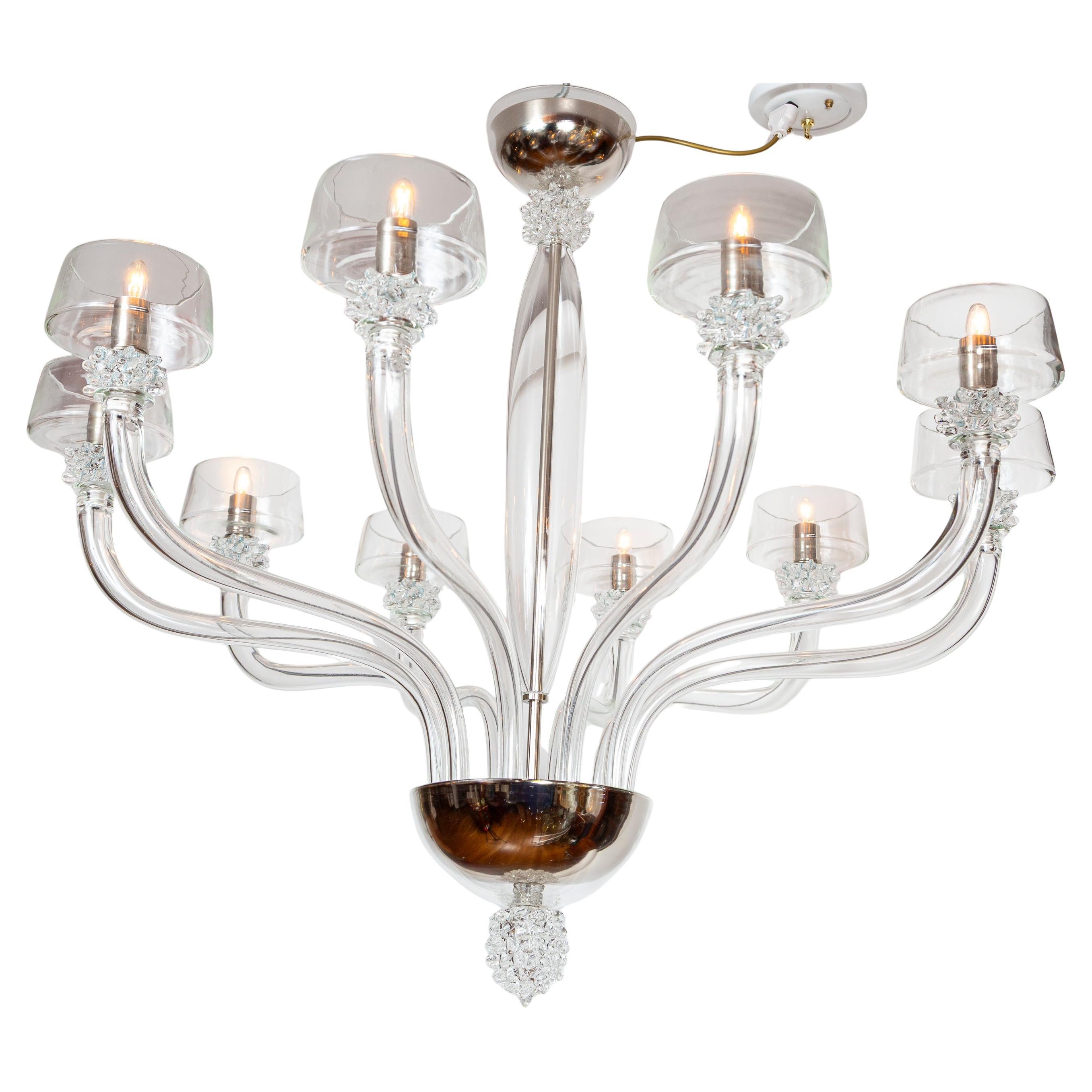 Lustre vénitien moderne à 10 bras de lumière en cristal Neuf - En vente à Westport, CT