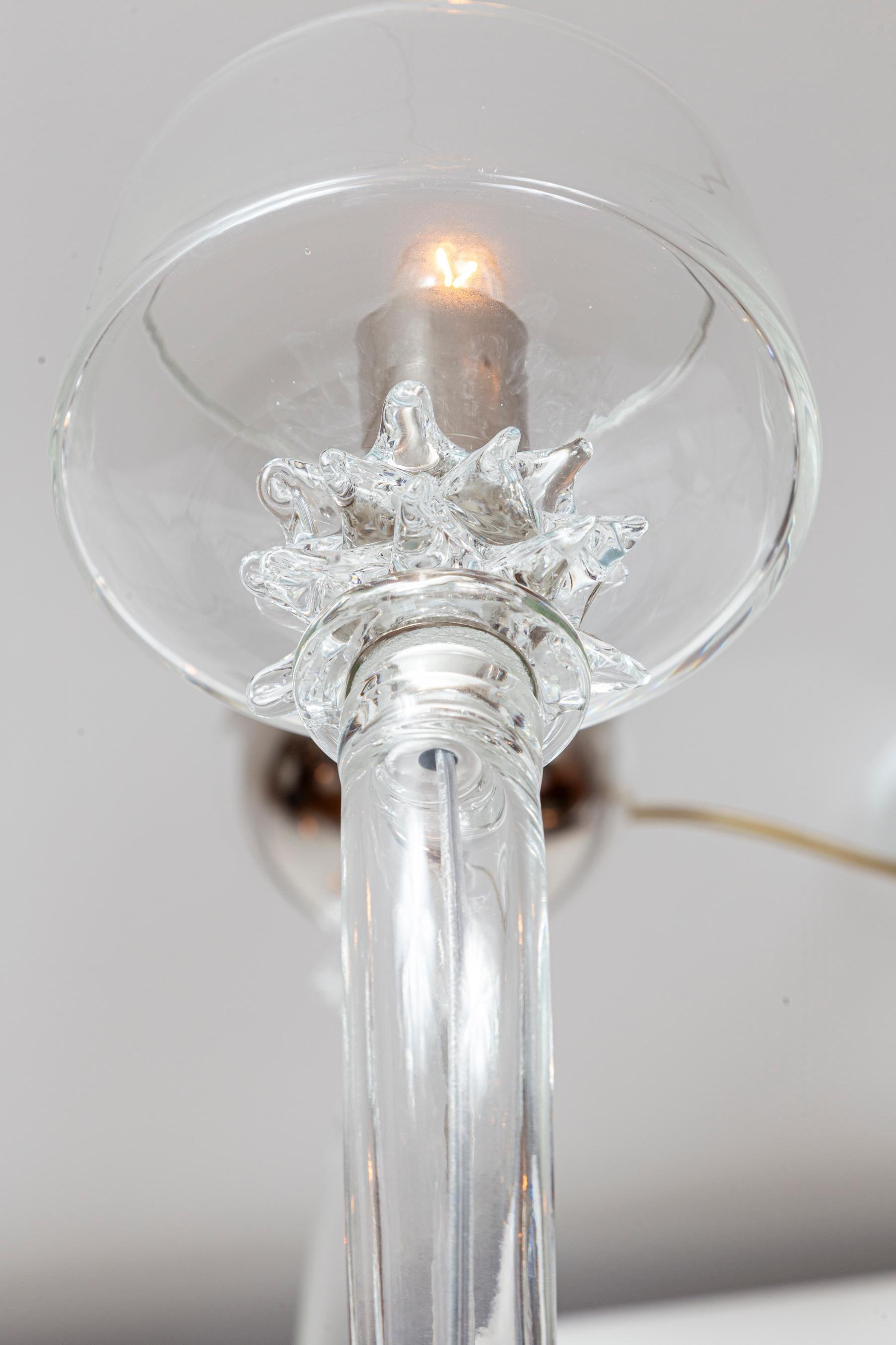 Lustre vénitien moderne à 10 bras de lumière en cristal en vente 2
