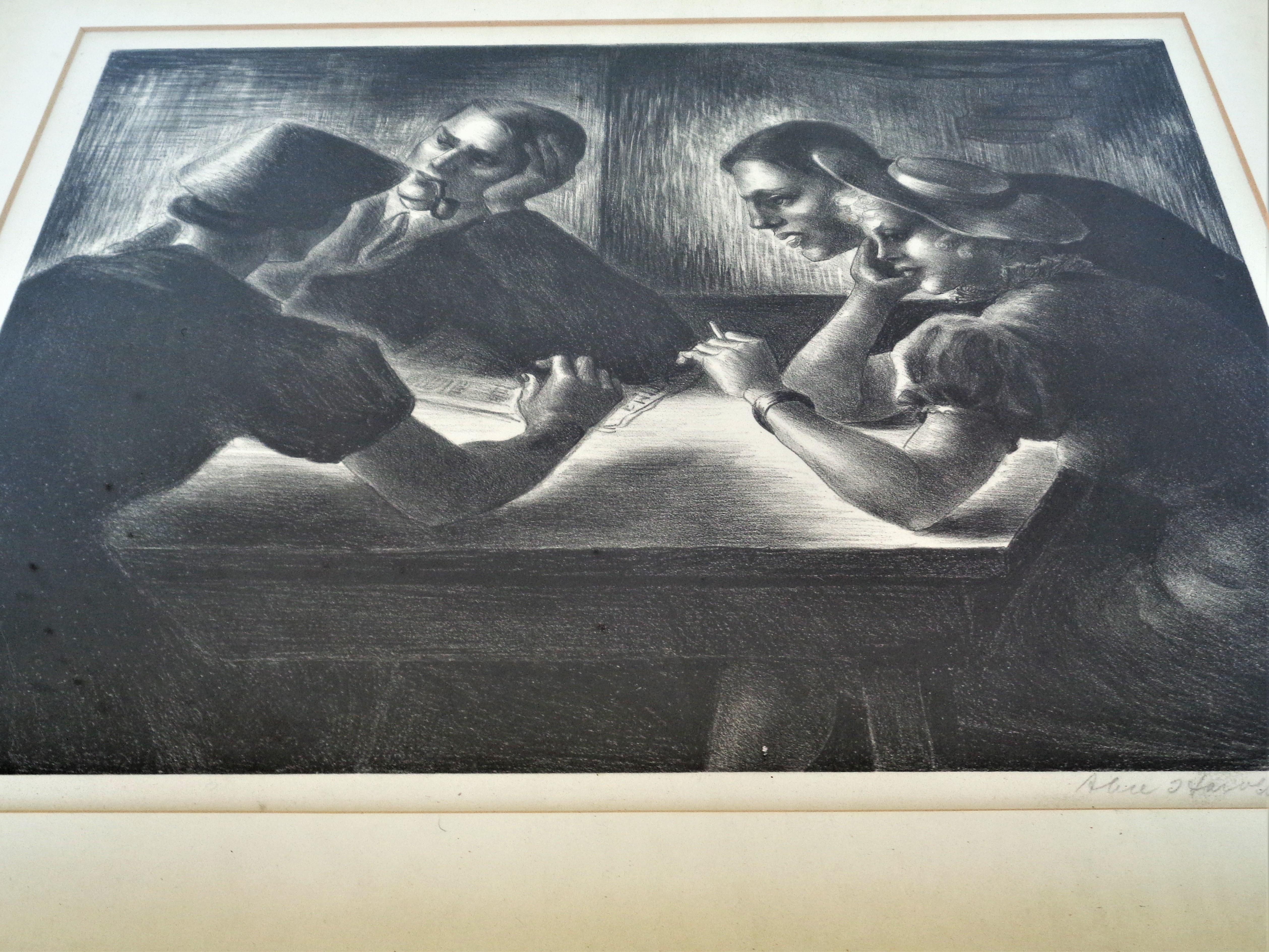 Lithograph by Alice Harold Murphy, Circa 1940 In Good Condition In Rochester, NY