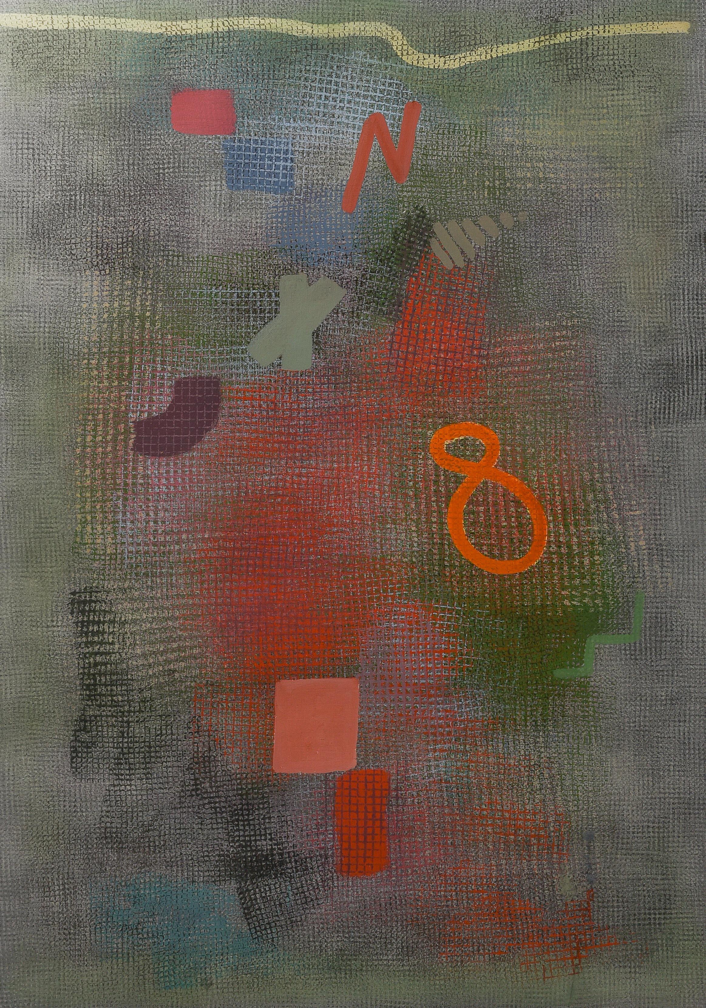Une œuvre multimédia saisissante de Robert Natkin. Issue d'une large collection d'œuvres de Natkin de sa première et moyenne période. Pas d'examen en dehors du cadre. Verre de musée. Cela permet de faire ressortir les détails et de leur donner un