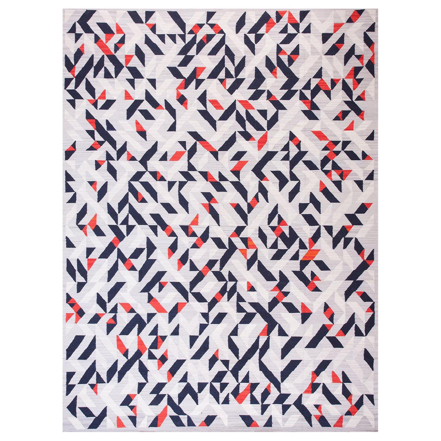 Striking Multicolorful Contemporary Southwestern Handwoven Flat Weave Rug For Sale