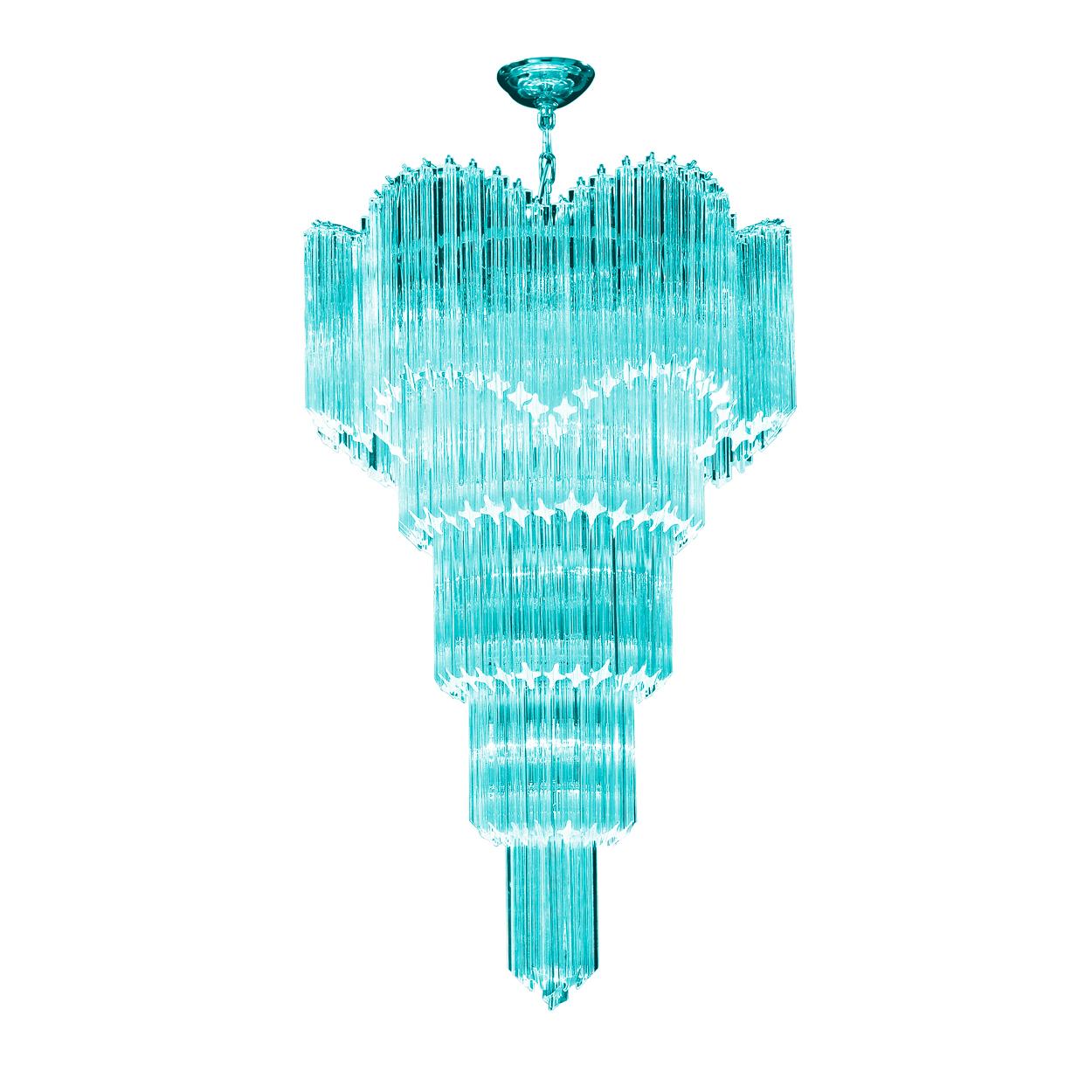 Grand lustre multitier Triedi Crystal Prism rose en vente 3