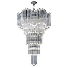 Striking Multitier Triedi Crystal Prism Chandelier