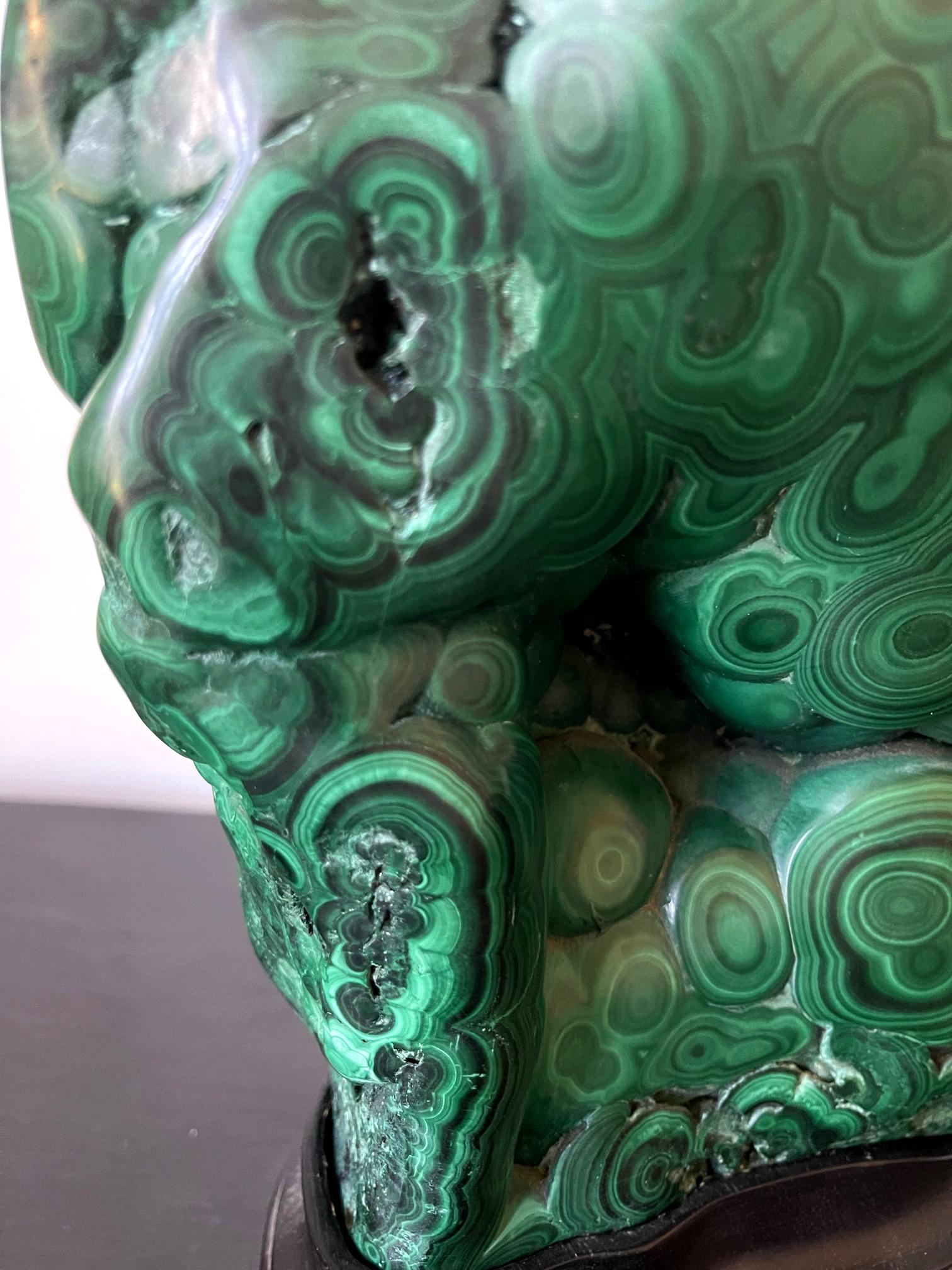 Striking Natural Malachite Specimen on Display Stand as Scholar Stone im Angebot 6
