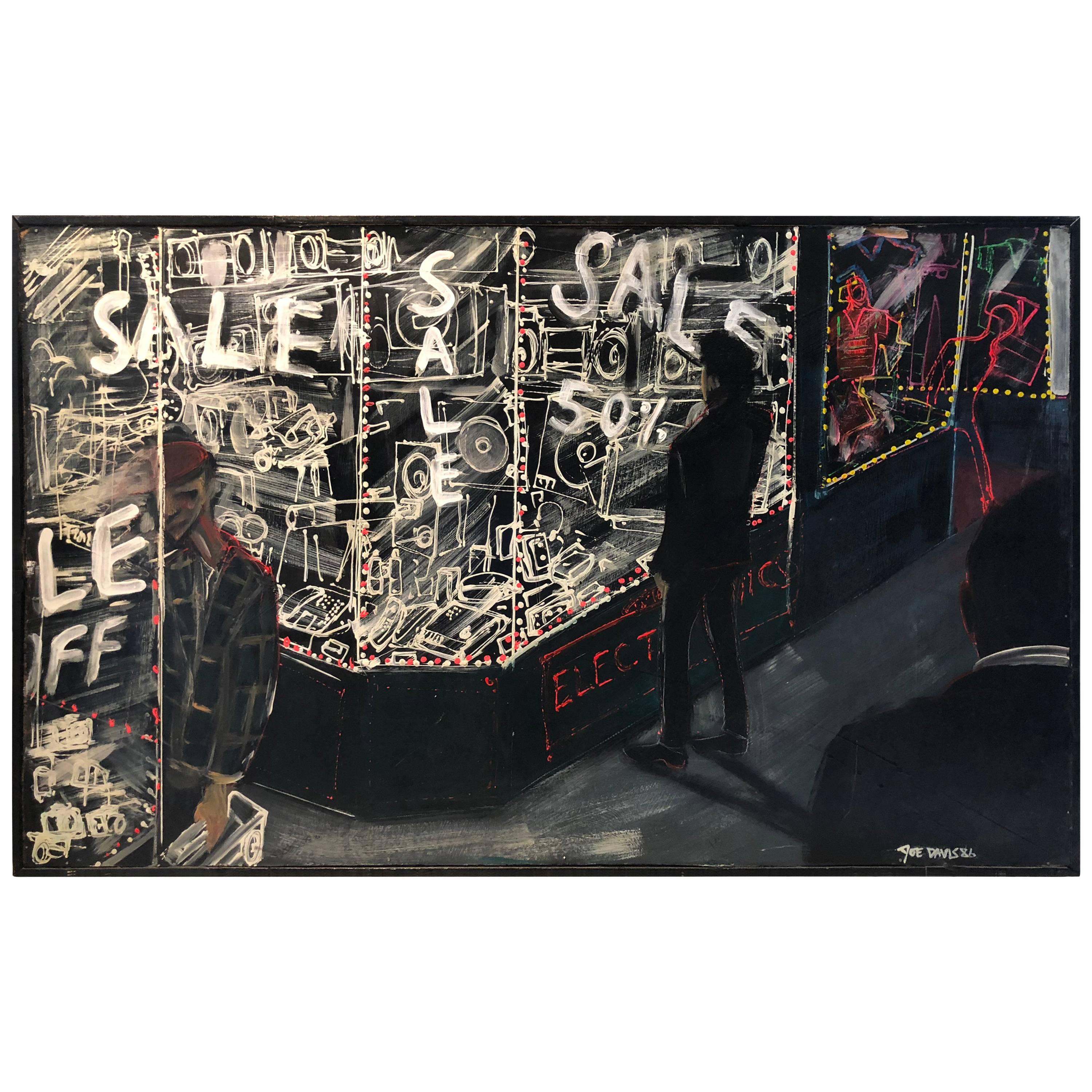 Striking Oil Painting of New York City Storefronts