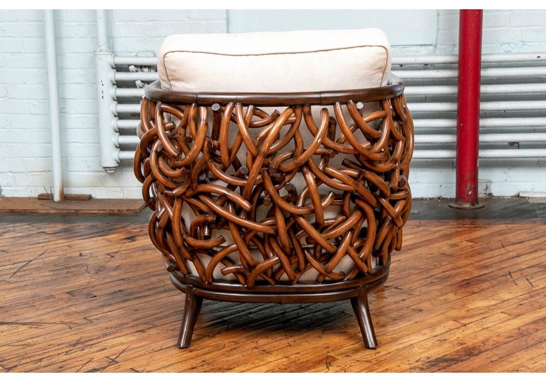 Striking Organic Modern Rattan Frame Club Chair In Good Condition In Bridgeport, CT